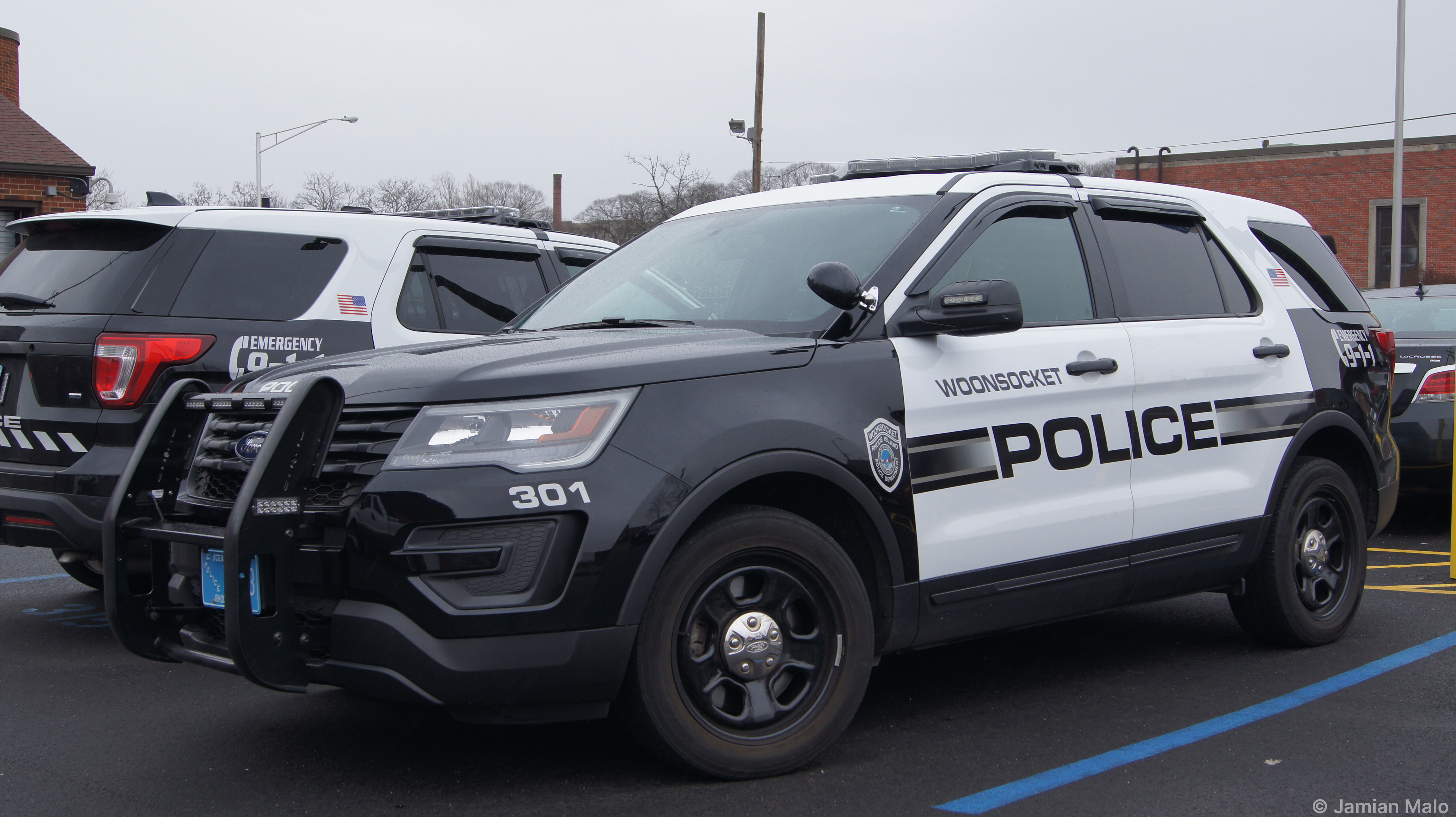 A photo  of Woonsocket Police
            Cruiser 301, a 2017 Ford Police Interceptor Utility             taken by Jamian Malo