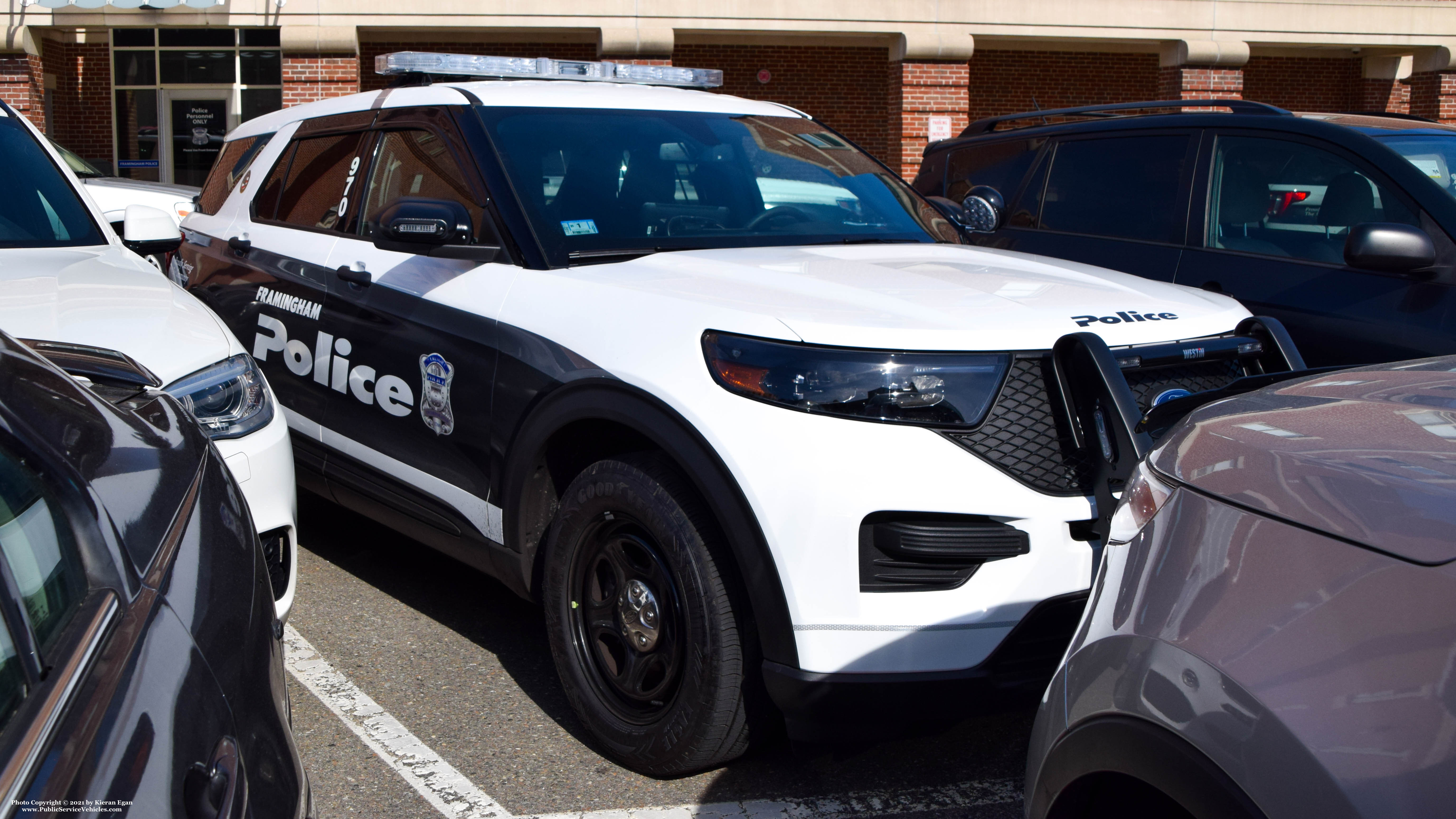 A photo  of Framingham Police
            Cruiser 970, a 2020 Ford Police Interceptor Utility             taken by Kieran Egan