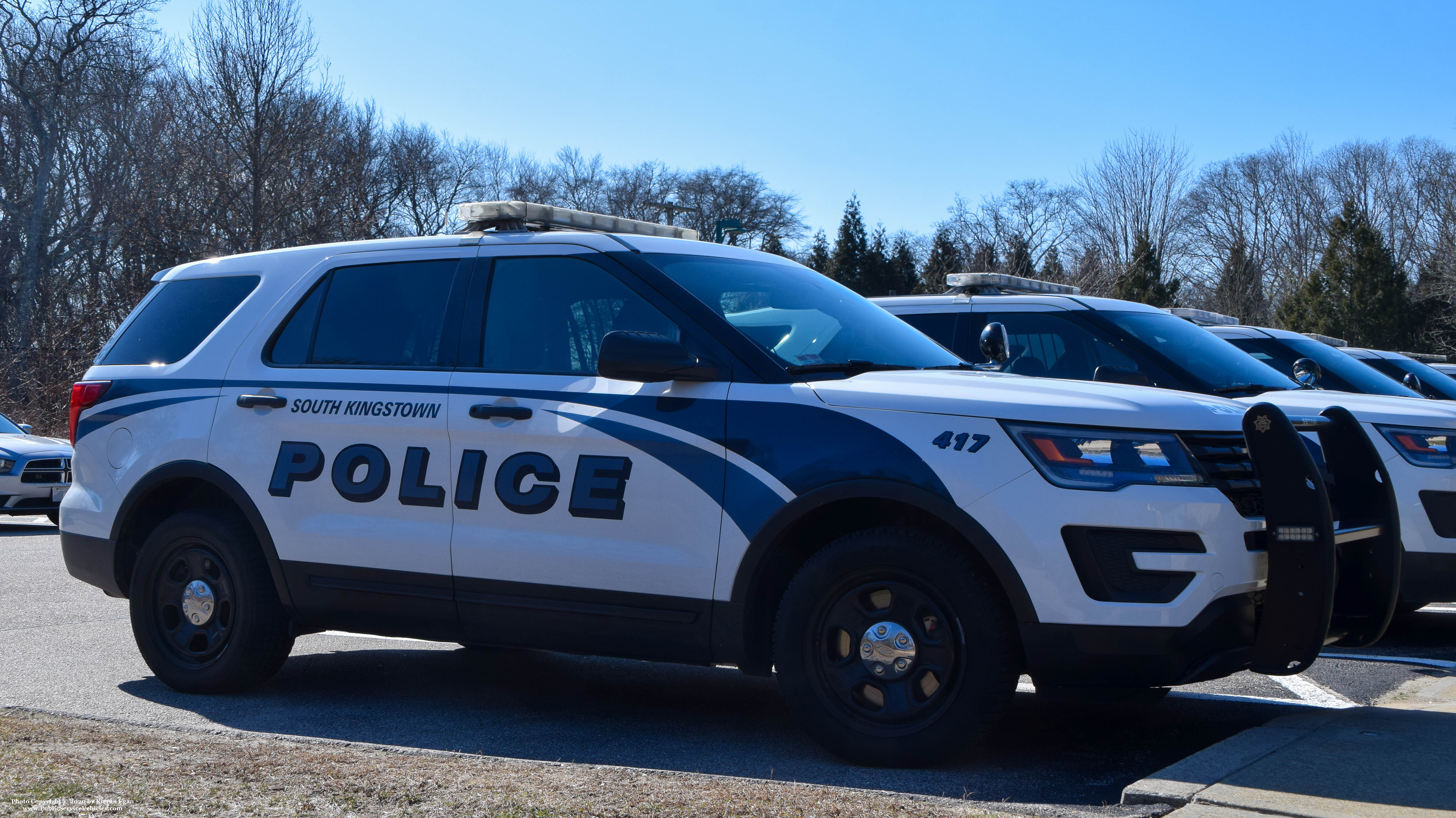 A photo  of South Kingstown Police
            Cruiser 417, a 2018 Ford Police Interceptor Utility             taken by Kieran Egan