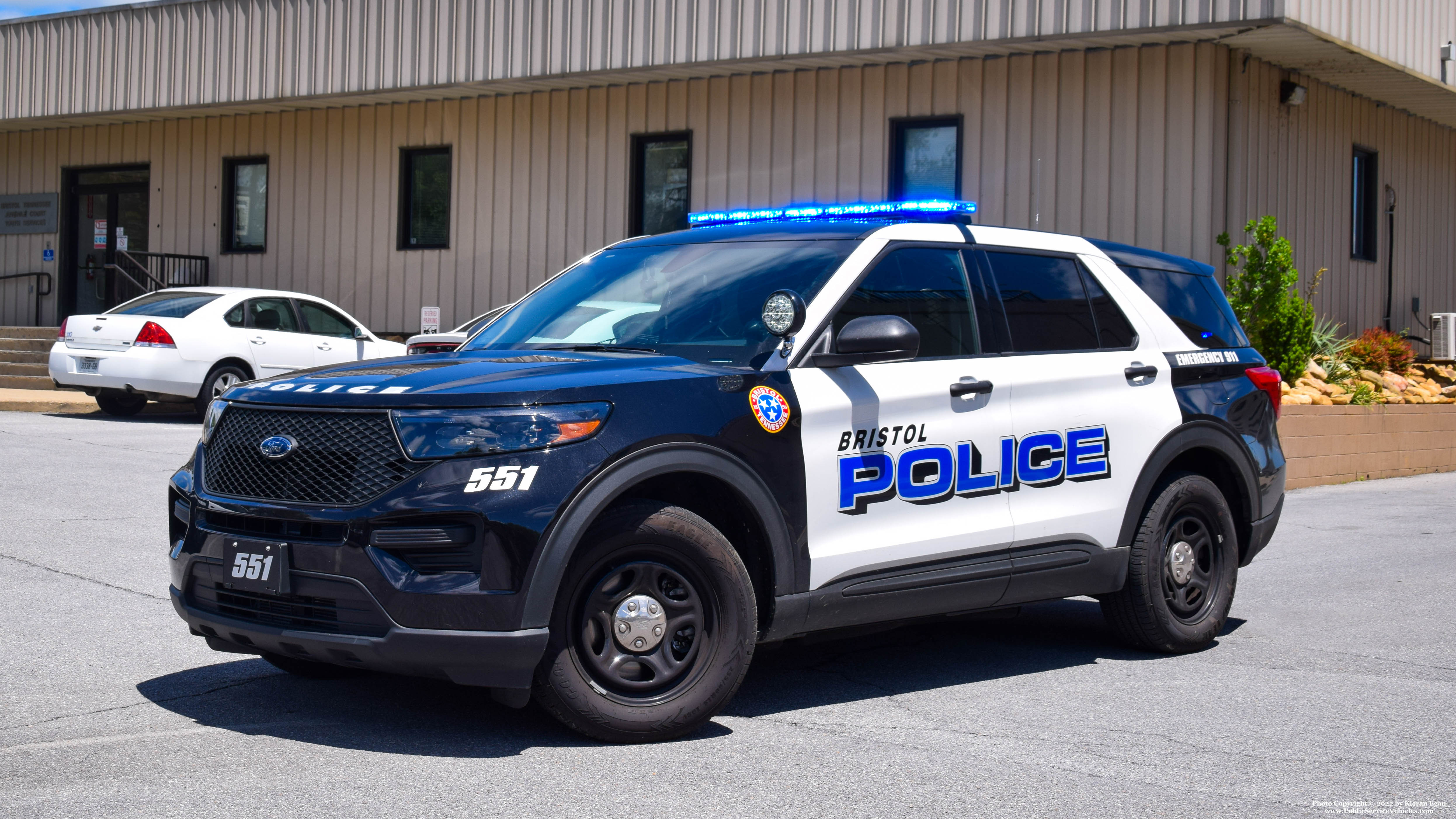 A photo  of Bristol Police
            Cruiser 551, a 2020-2021 Ford Police Interceptor Utility             taken by Kieran Egan