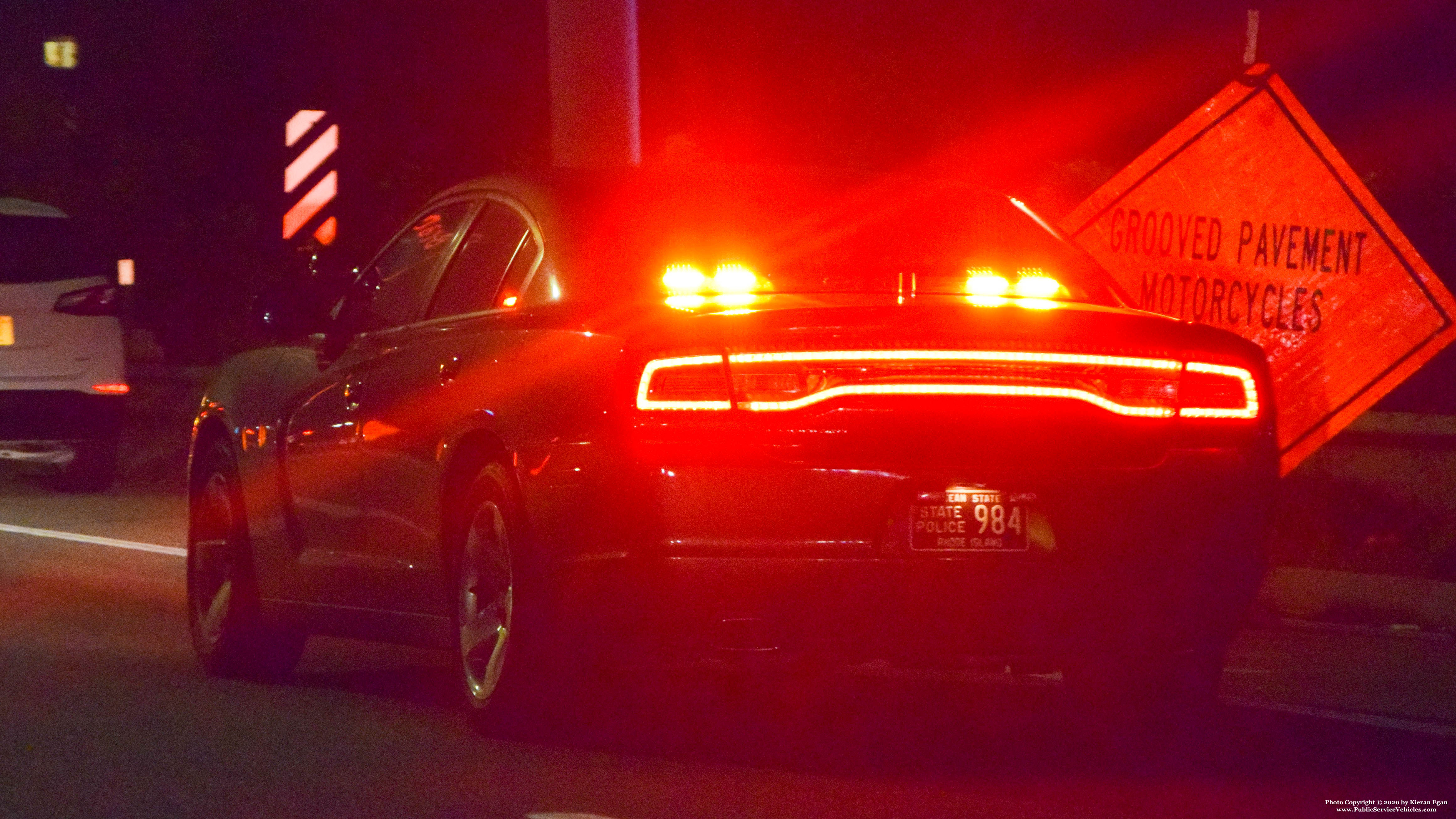 A photo  of Rhode Island State Police
            Cruiser 984, a 2013 Dodge Charger             taken by Kieran Egan