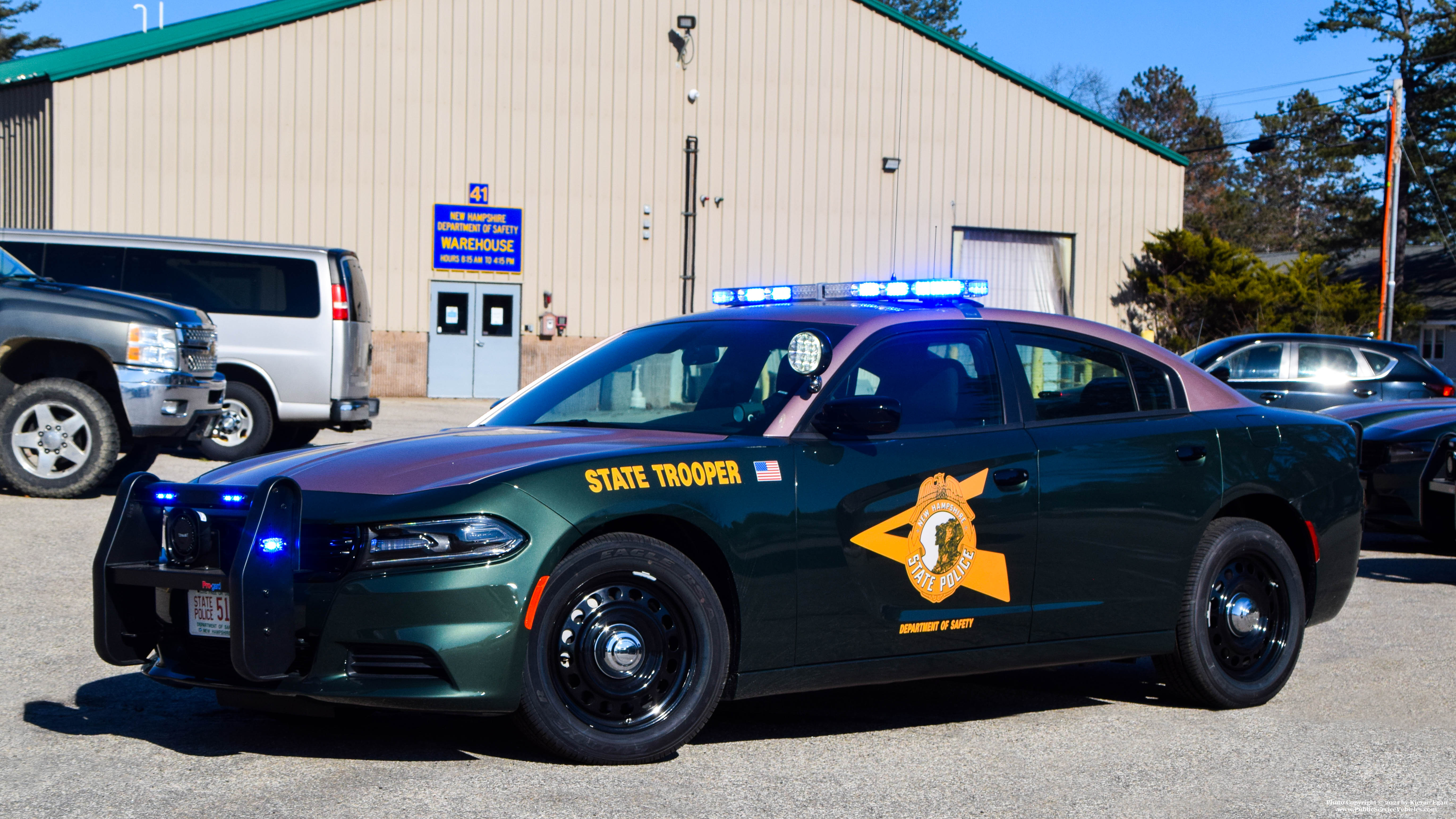 A photo  of New Hampshire State Police
            Cruiser 510, a 2020 Dodge Charger             taken by Kieran Egan