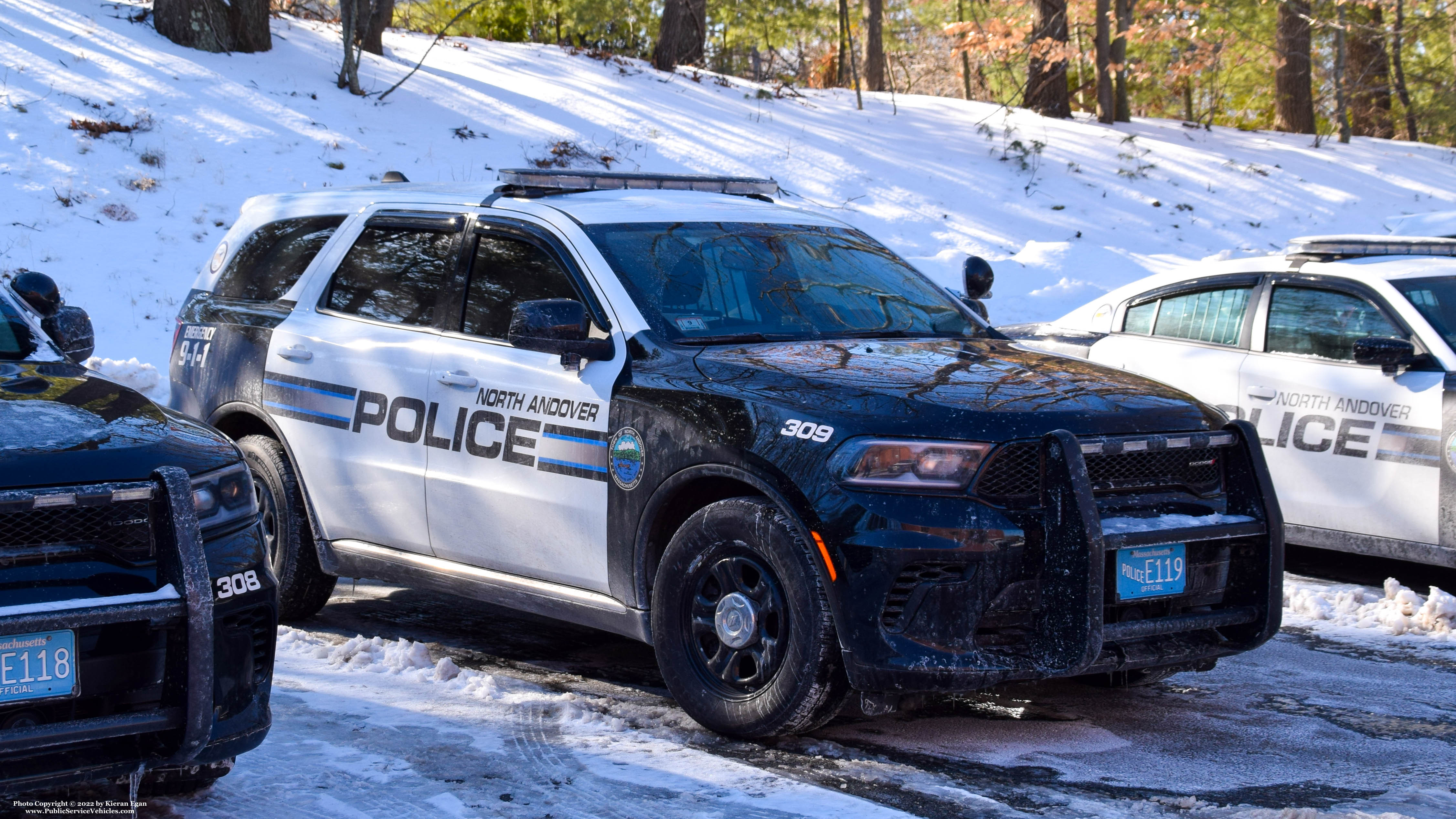 A photo  of North Andover Police
            Cruiser 309, a 2021 Dodge Durango             taken by Kieran Egan