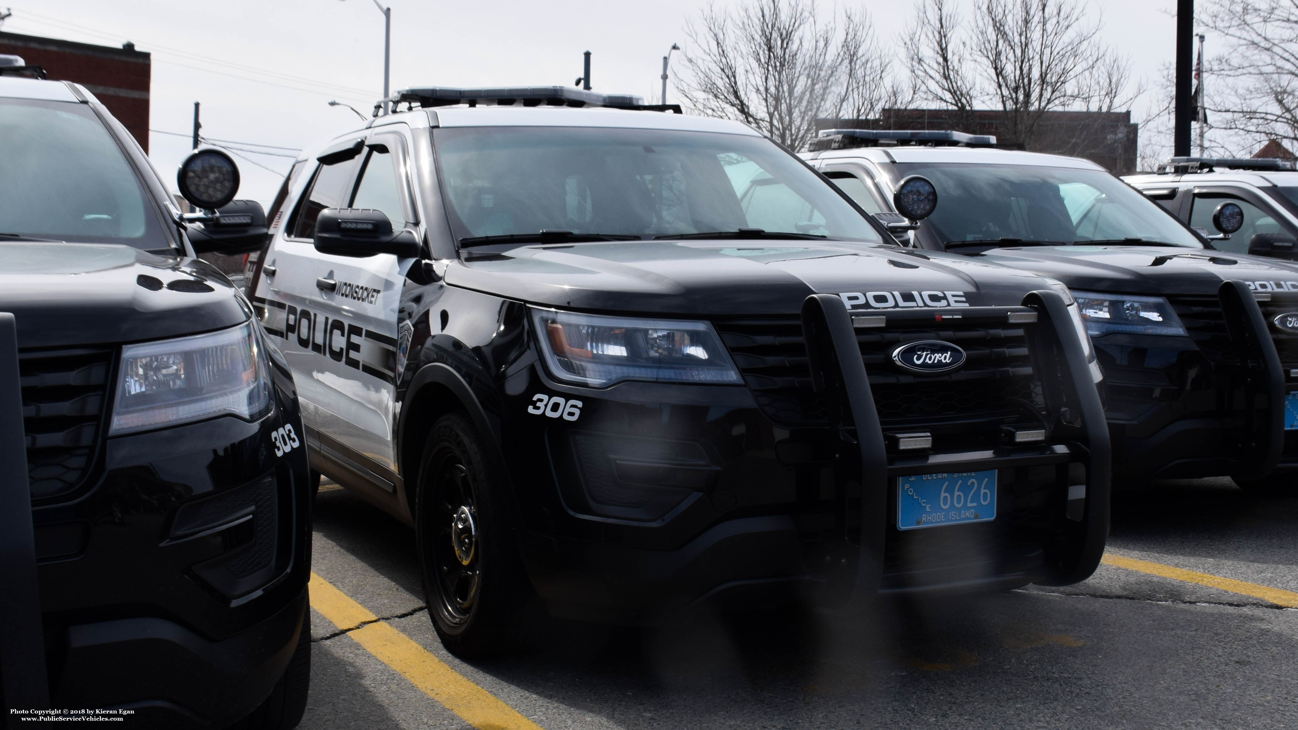 A photo  of Woonsocket Police
            Cruiser 306, a 2016-2018 Ford Police Interceptor Utility             taken by Kieran Egan