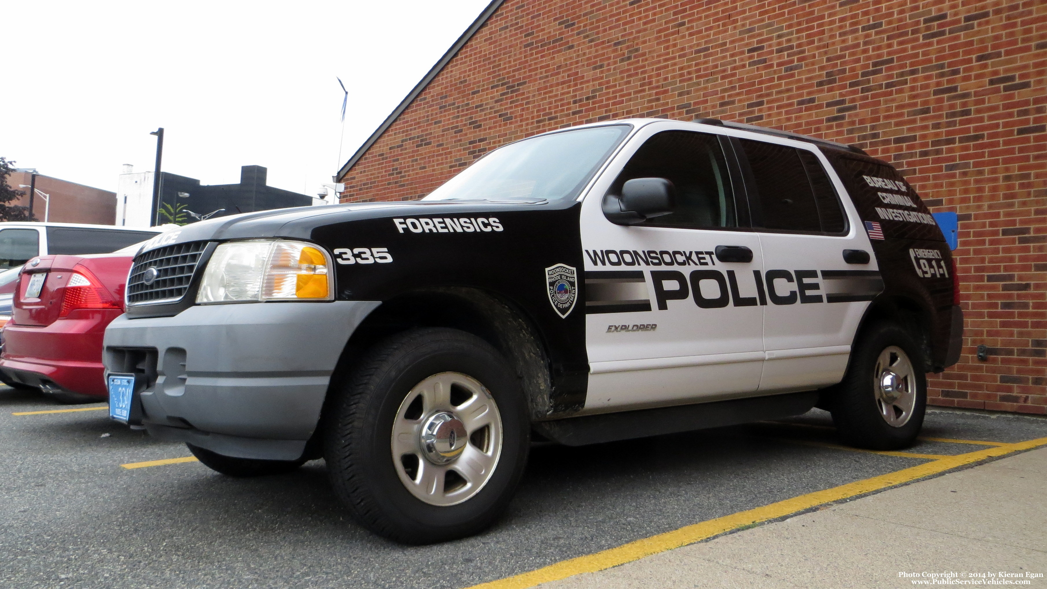 A photo  of Woonsocket Police
            Cruiser 335, a 2002-2005 Ford Explorer             taken by Kieran Egan