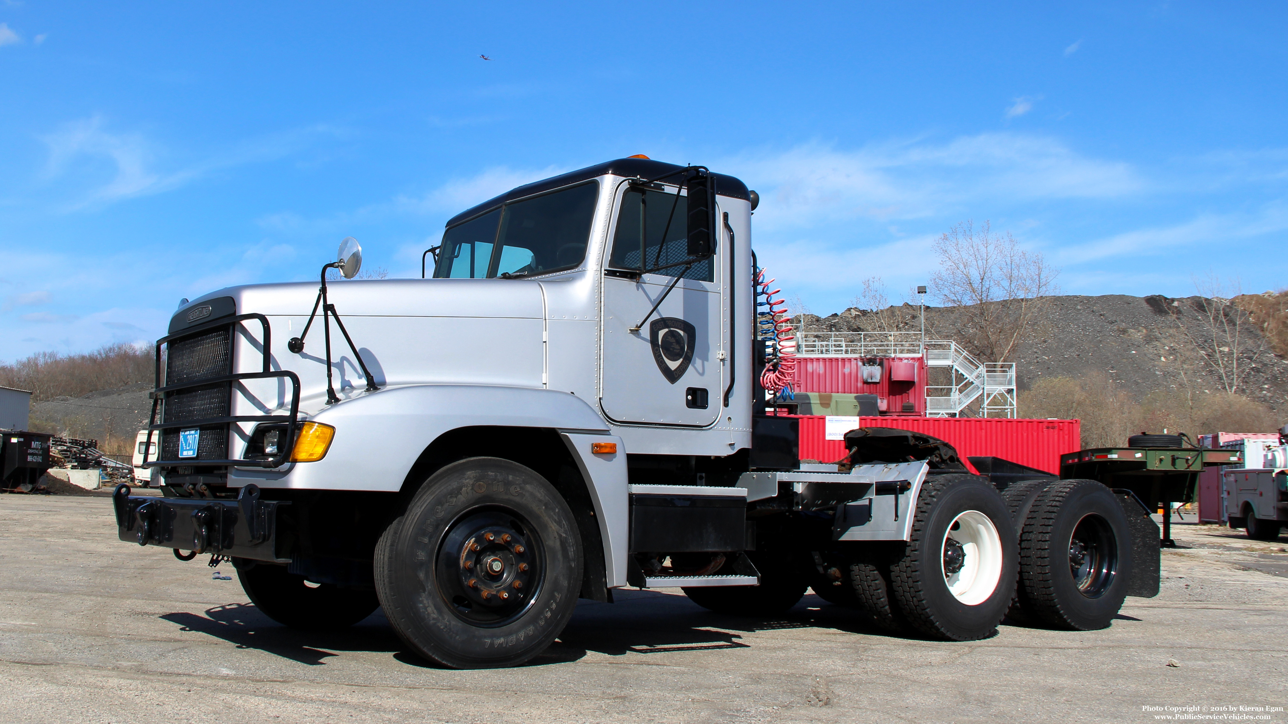 A photo  of East Providence Police
            Tractor Trailer Truck, a 2000-2012 Freightliner             taken by Kieran Egan