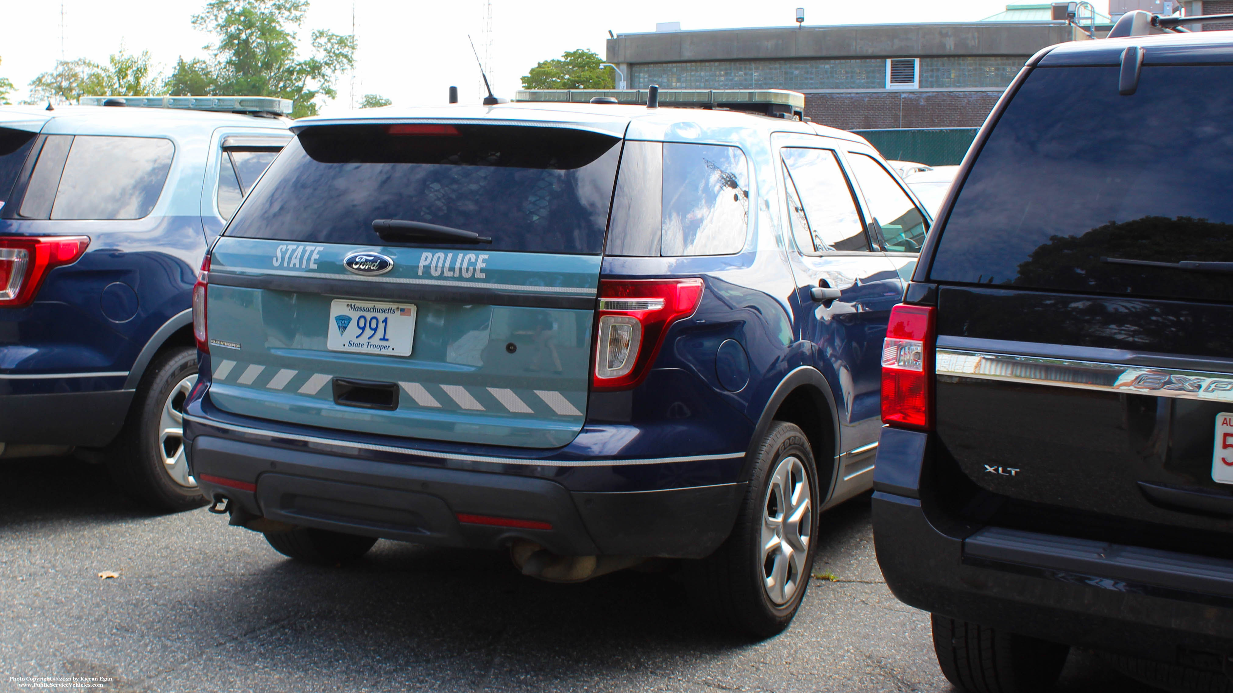 A photo  of Massachusetts State Police
            Cruiser 991, a 2014 Ford Police Interceptor Utility             taken by Kieran Egan