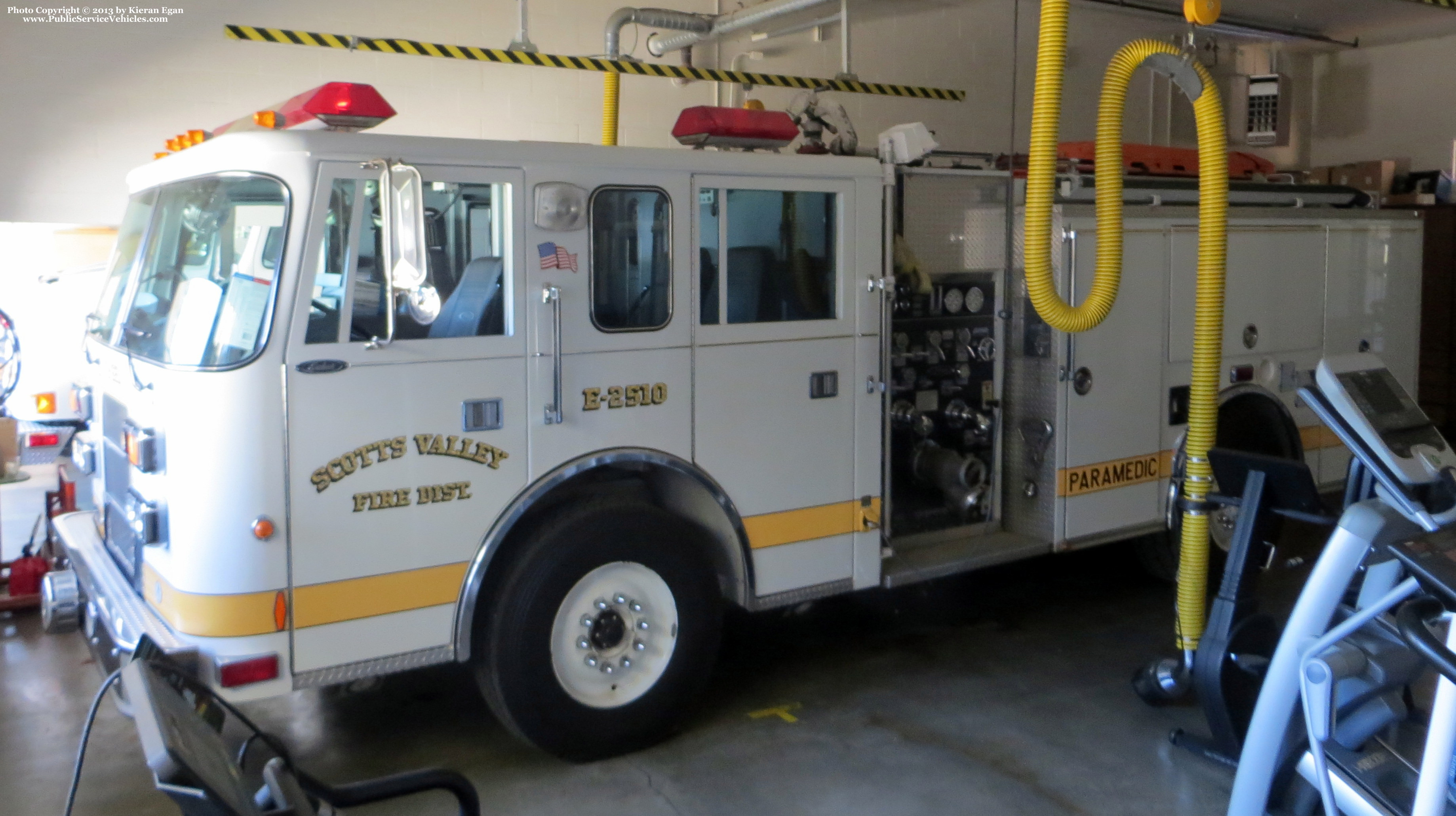 A photo  of Scotts Valley Fire
            Engine 2510, a 1996 Pierce Saber             taken by Kieran Egan