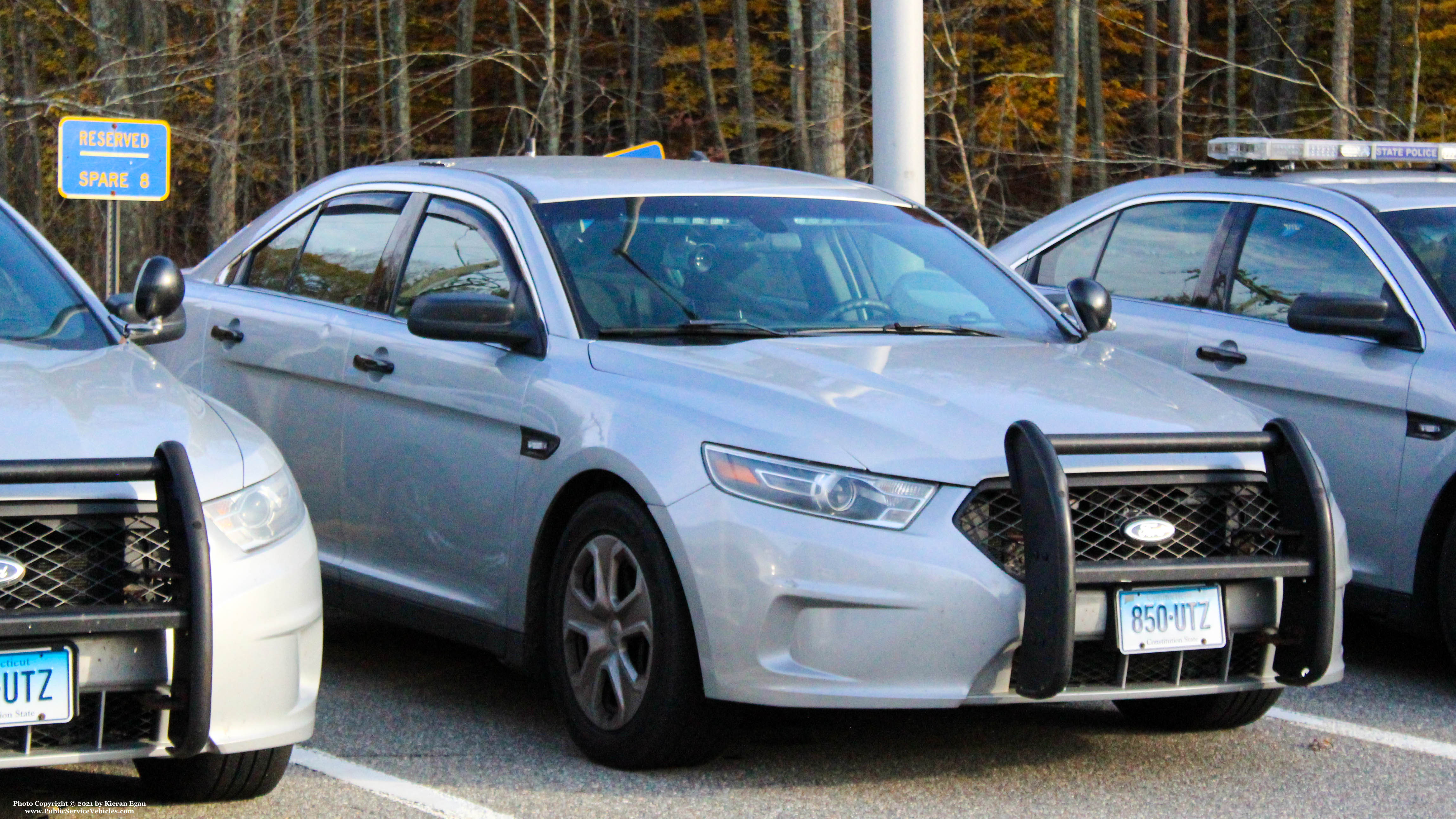 A photo  of Connecticut State Police
            Cruiser 850, a 2013-2019 Ford Police Interceptor Sedan             taken by Kieran Egan