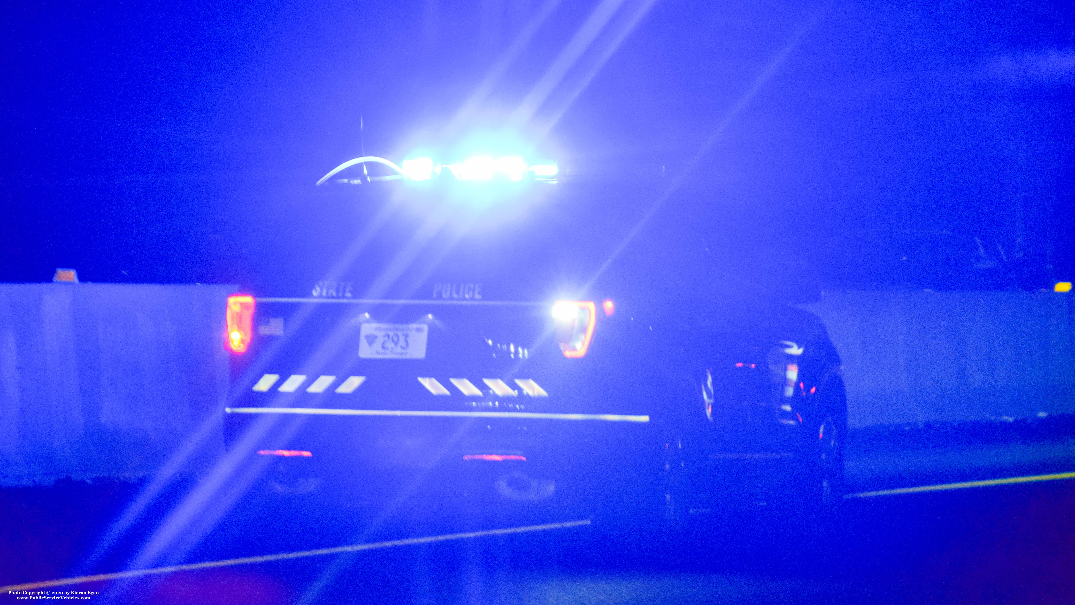 A photo  of Massachusetts State Police
            Cruiser 293, a 2016-2019 Ford Police Interceptor Utility             taken by Kieran Egan