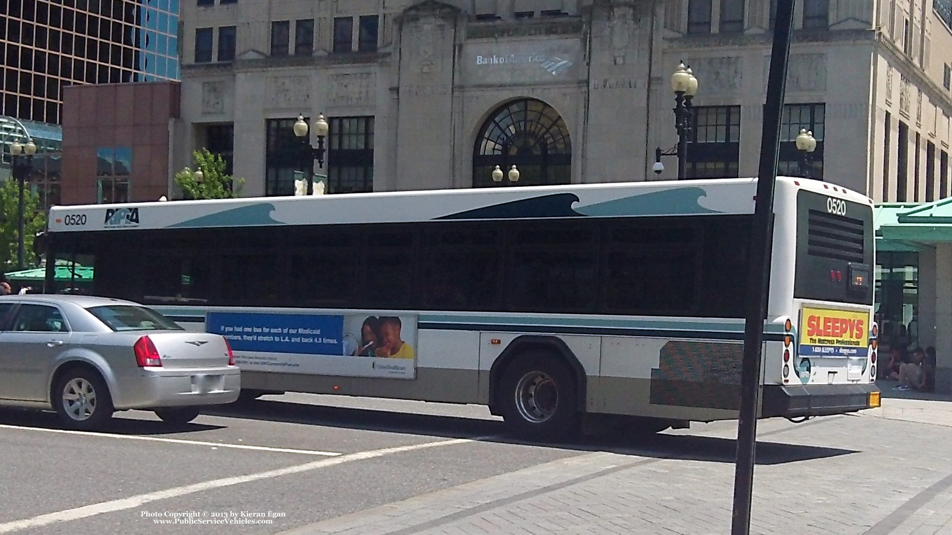 A photo  of Rhode Island Public Transit Authority
            Bus 0520, a 2005 Gillig Low Floor             taken by Kieran Egan