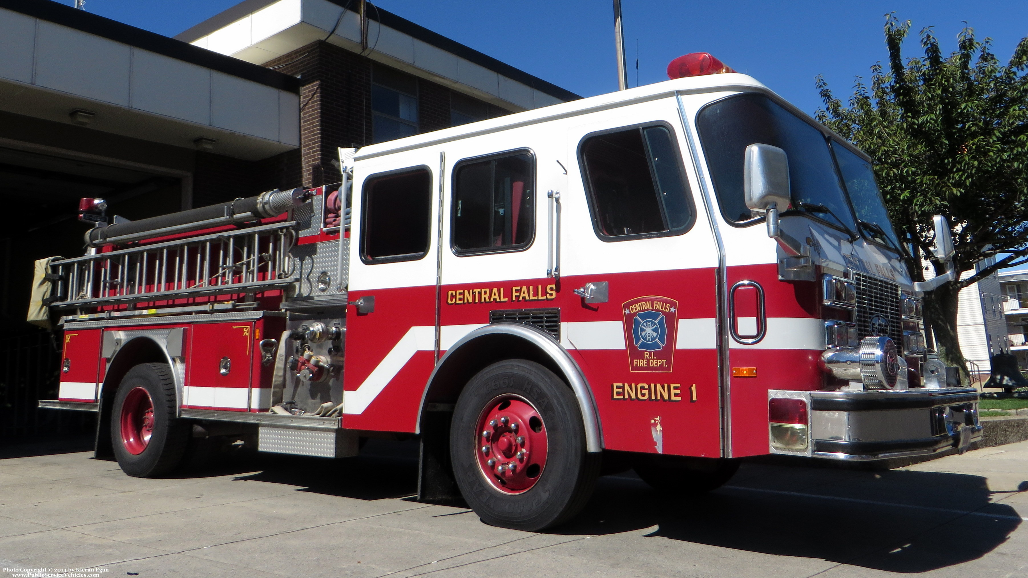 A photo  of Central Falls Fire
            Engine 1, a 1992 E-One Protector             taken by Kieran Egan