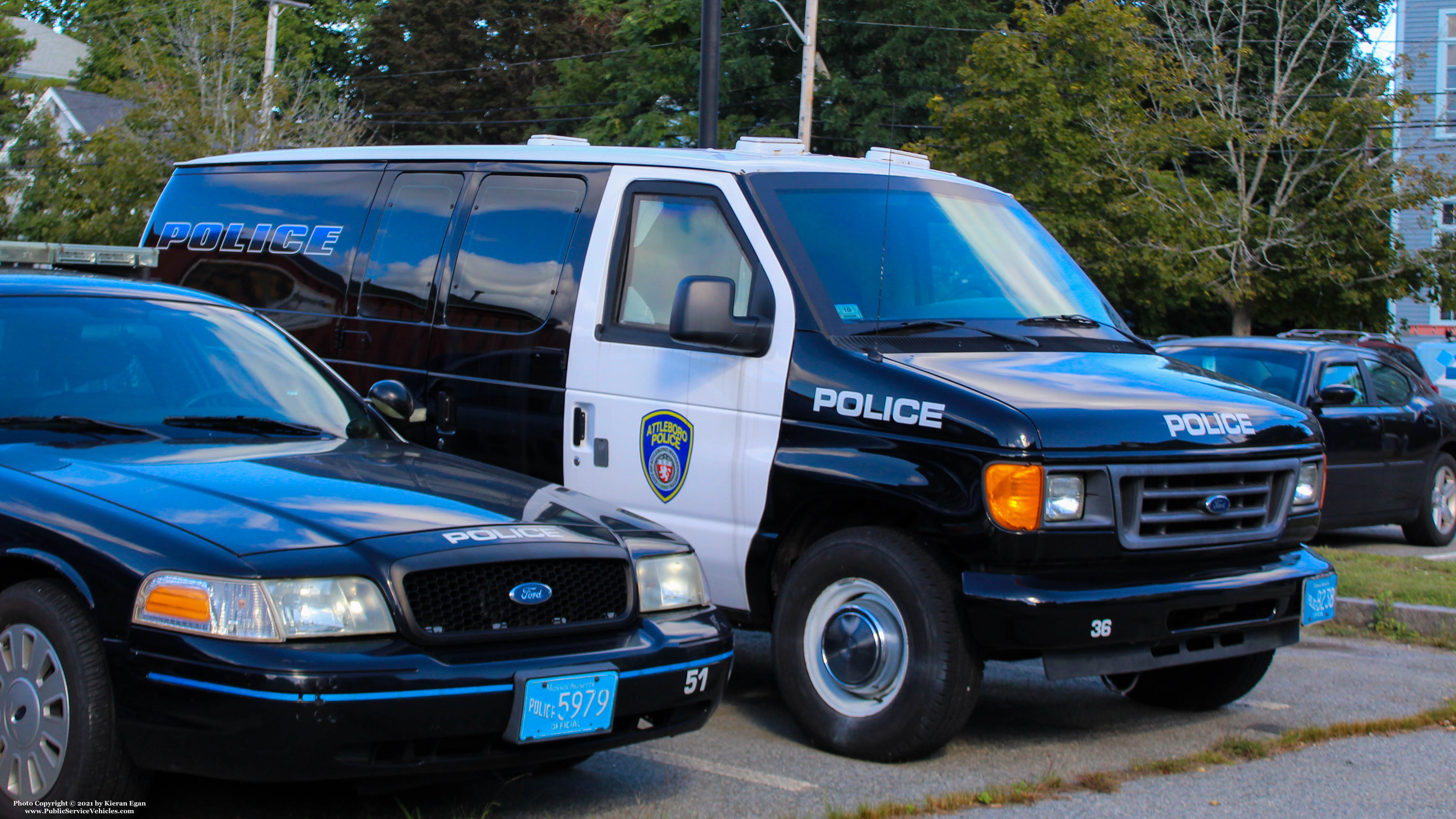 A photo  of Attleboro Police
            Car 36, a 2006 Ford E-Series             taken by Kieran Egan