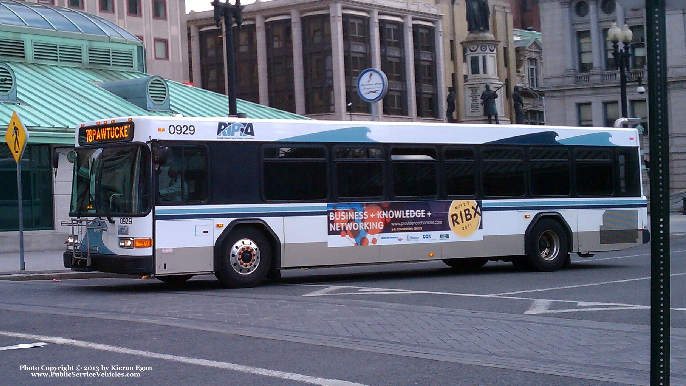 A photo  of Rhode Island Public Transit Authority
            Bus 0929, a 2009 Gillig Low Floor             taken by Kieran Egan