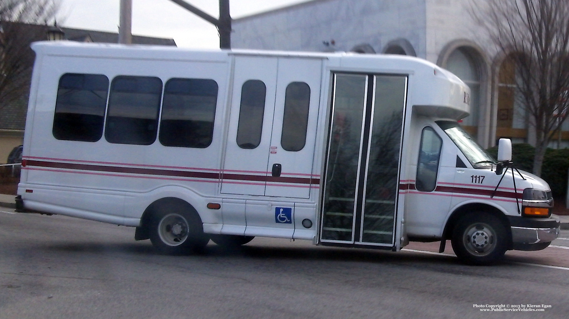 A photo  of Rhode Island Public Transit Authority
            Paratransit Bus 21117, a 2011 Chevrolet 4500 Bus             taken by Kieran Egan