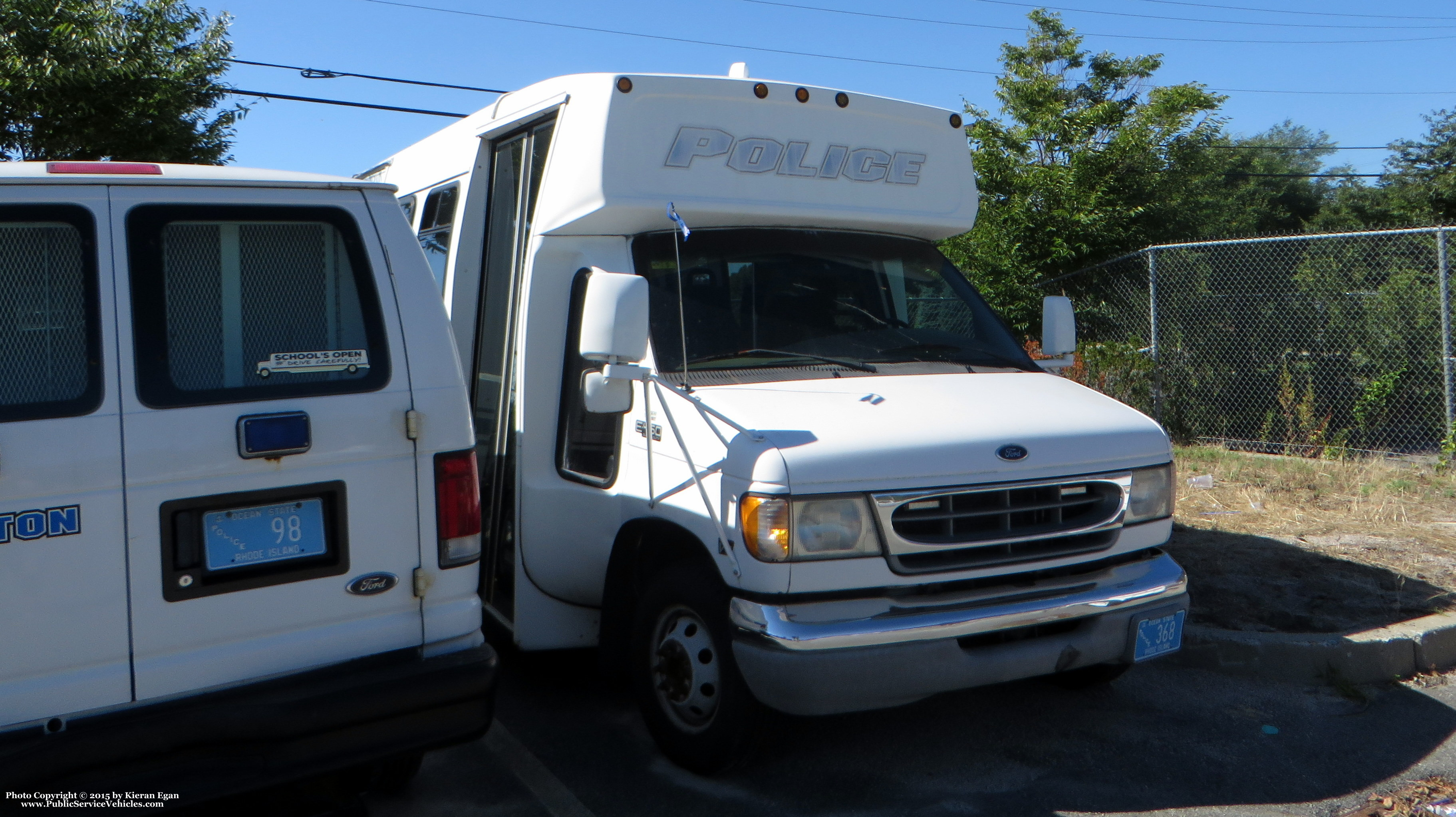 A photo  of Cranston Police
            Honor Guard Bus, a 1996-2006 Ford E-450 Bus             taken by Kieran Egan