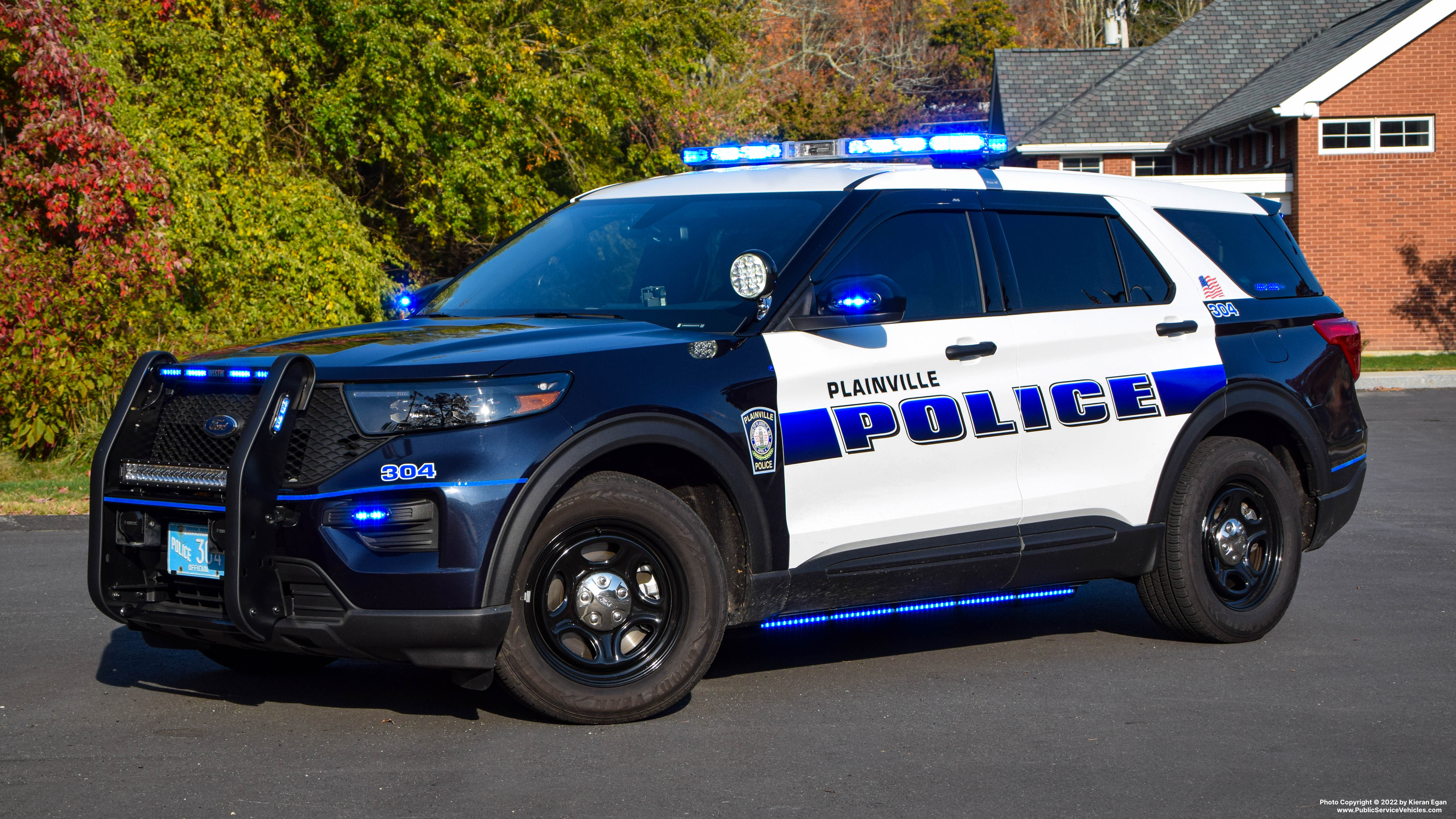 A photo  of Plainville Police
            Cruiser 304, a 2020 Ford Police Interceptor Utility             taken by Kieran Egan