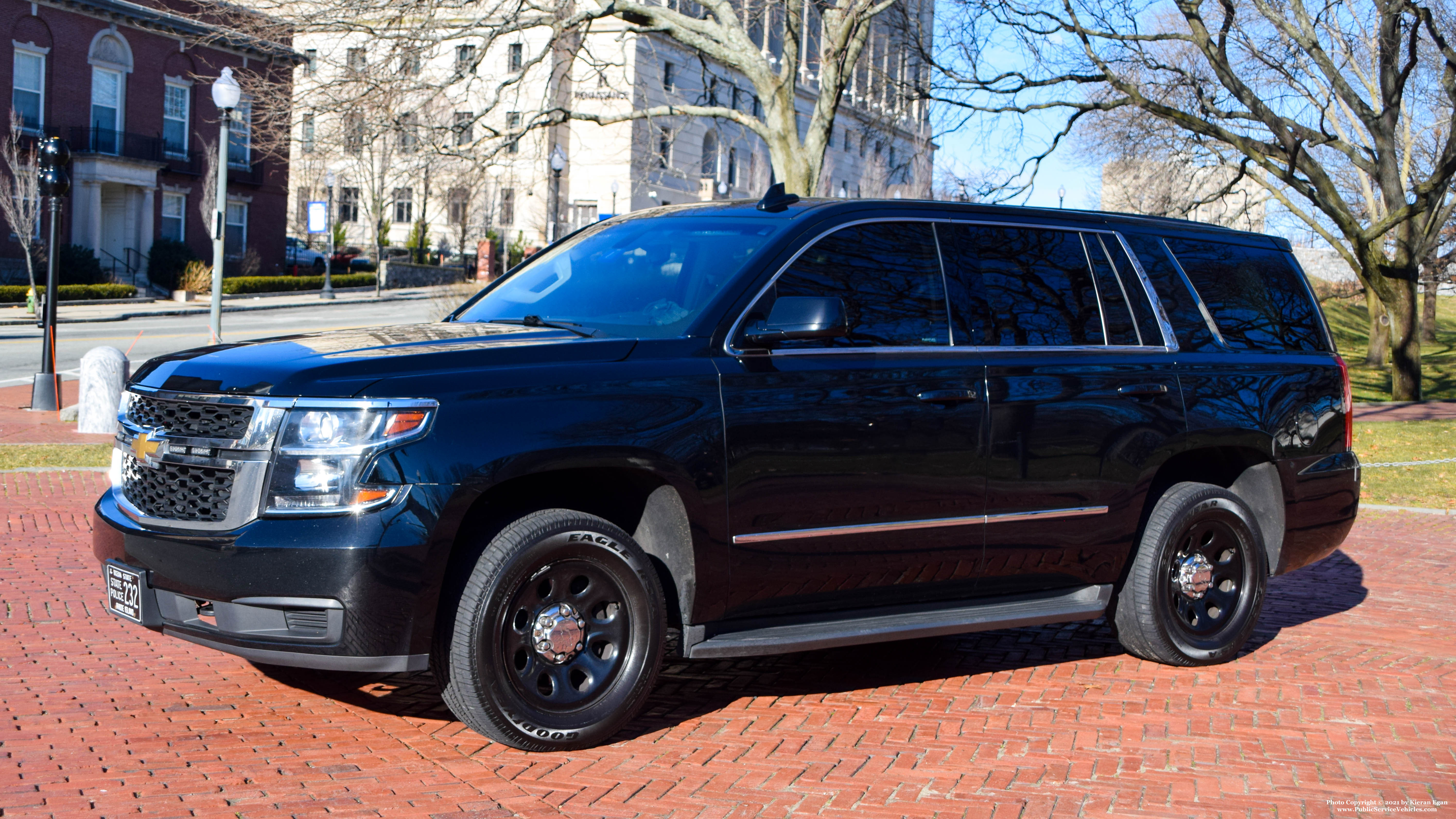 A photo  of Rhode Island State Police
            Cruiser 232, a 2017 Chevrolet Tahoe             taken by Kieran Egan