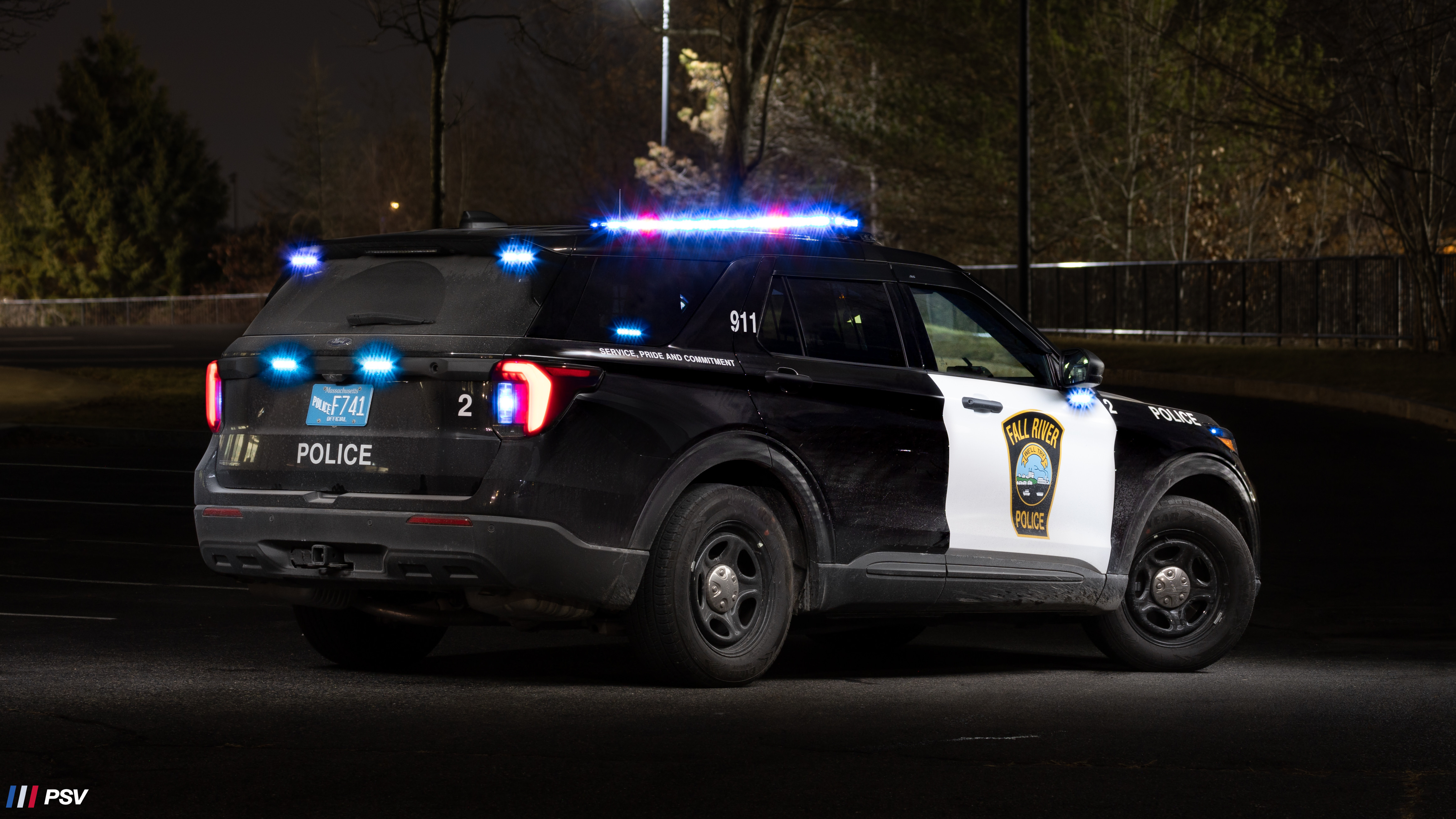 A photo  of Fall River Police
            Car 2, a 2025 Ford Police Interceptor Utility 3.3             taken by Kieran Egan