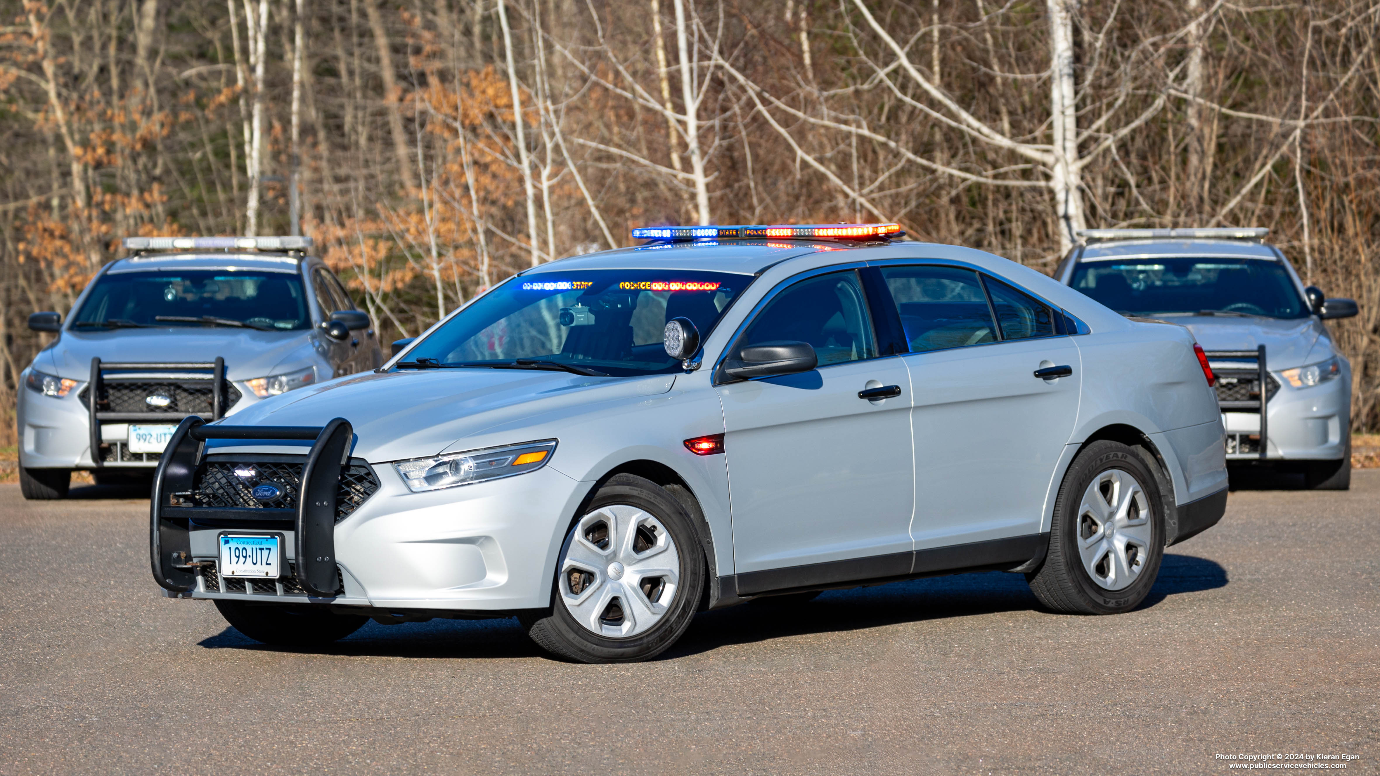 A photo  of Connecticut State Police
            Cruiser 199, a 2019 Ford Police Interceptor Sedan             taken by Kieran Egan