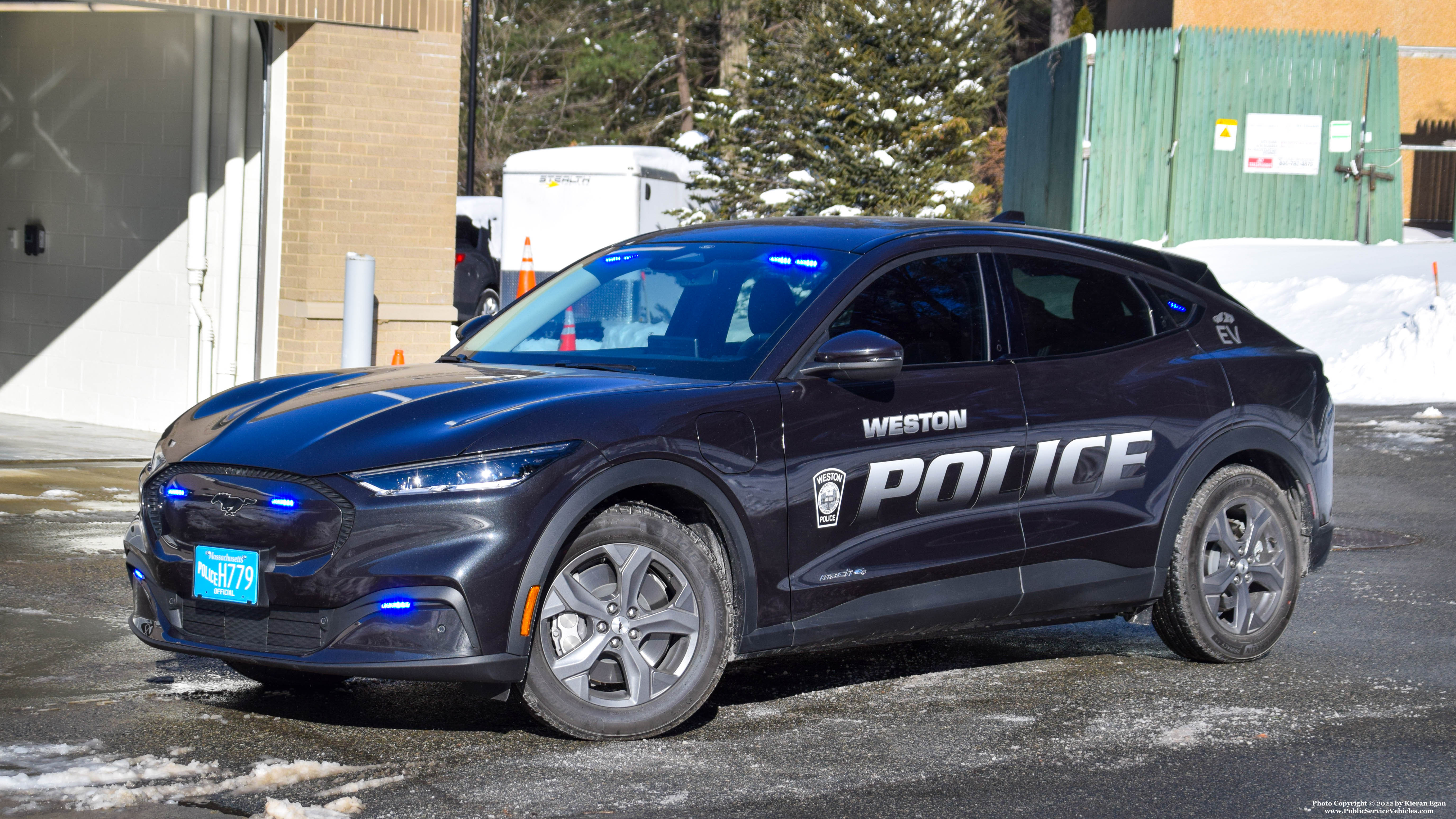 A photo  of Weston Police
            Mach-E, a 2021 Ford Mustang Mach-E             taken by Kieran Egan