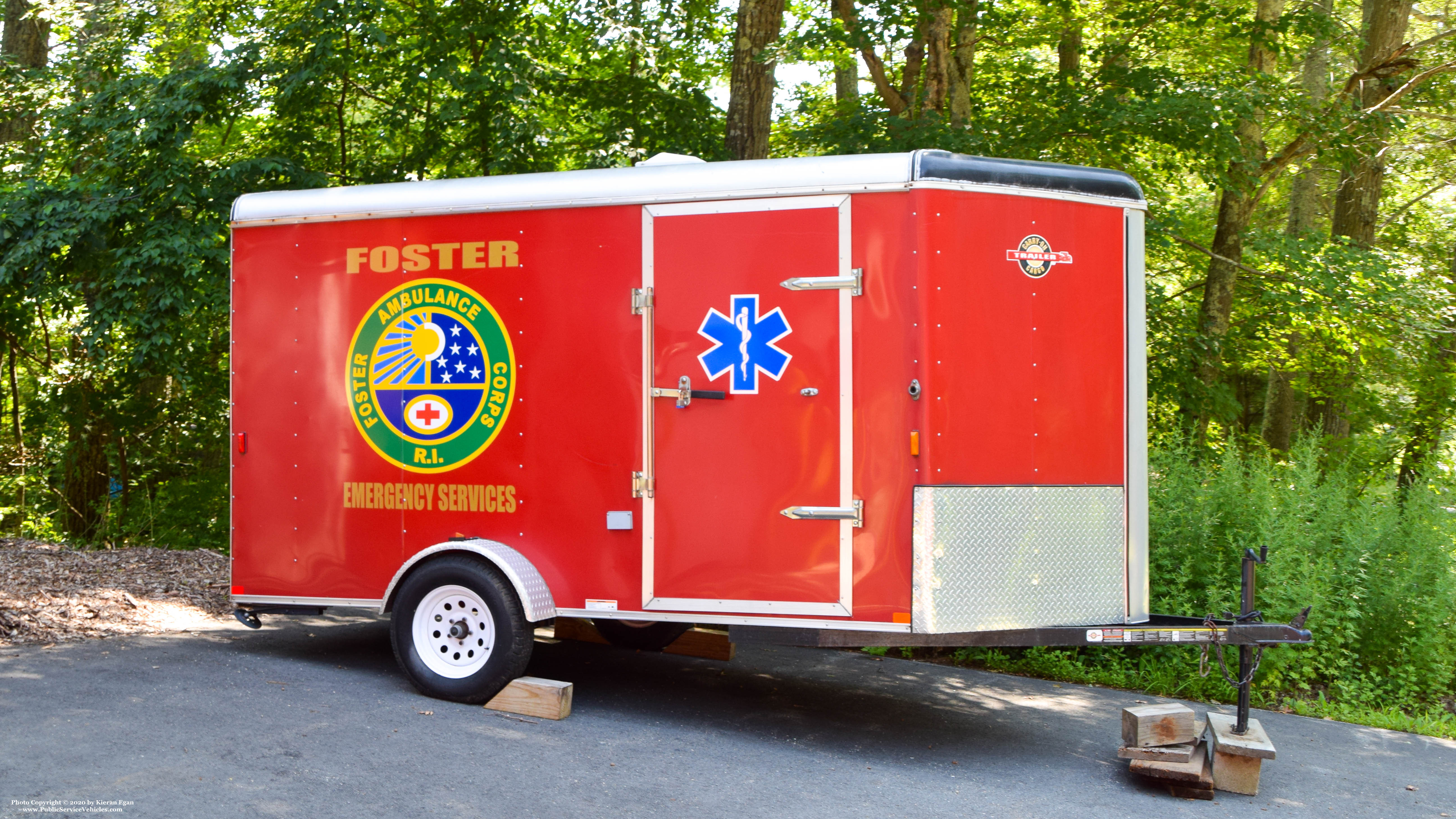 A photo  of Foster Ambulance Corps
            Trailer, a 2000-2019 Cary-On Cargo Trailer             taken by Kieran Egan