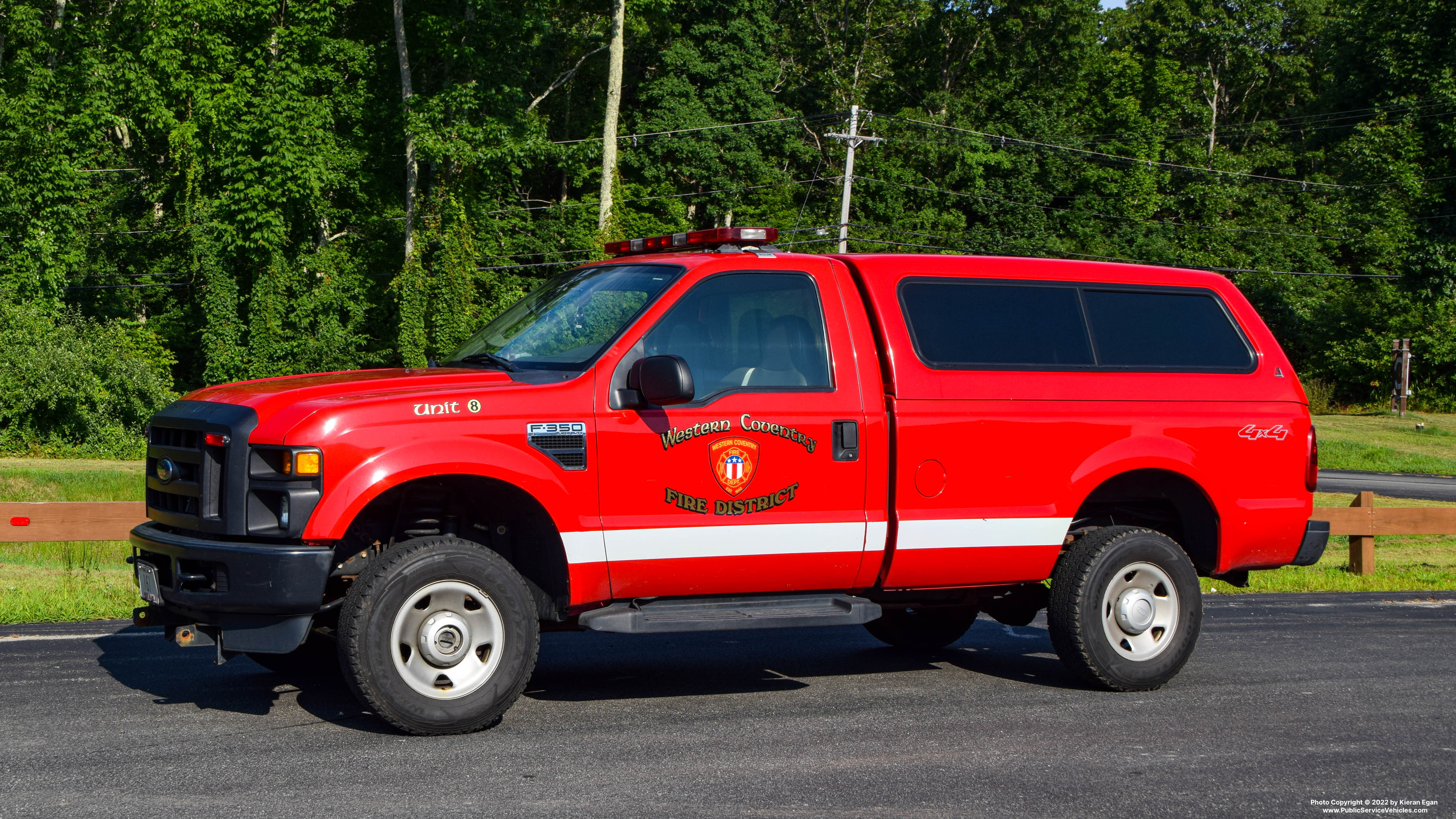 A photo  of Western Coventry Fire District
            Unit 8, a 2007 Ford F-350             taken by Kieran Egan