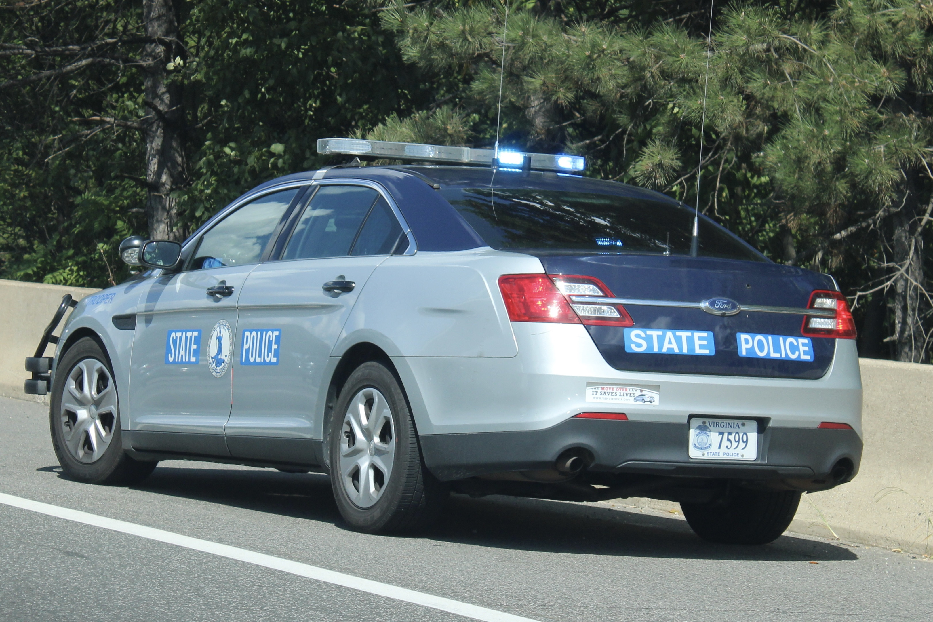 A photo  of Virginia State Police
            Cruiser 7599, a 2018 Ford Police Interceptor Sedan             taken by @riemergencyvehicles