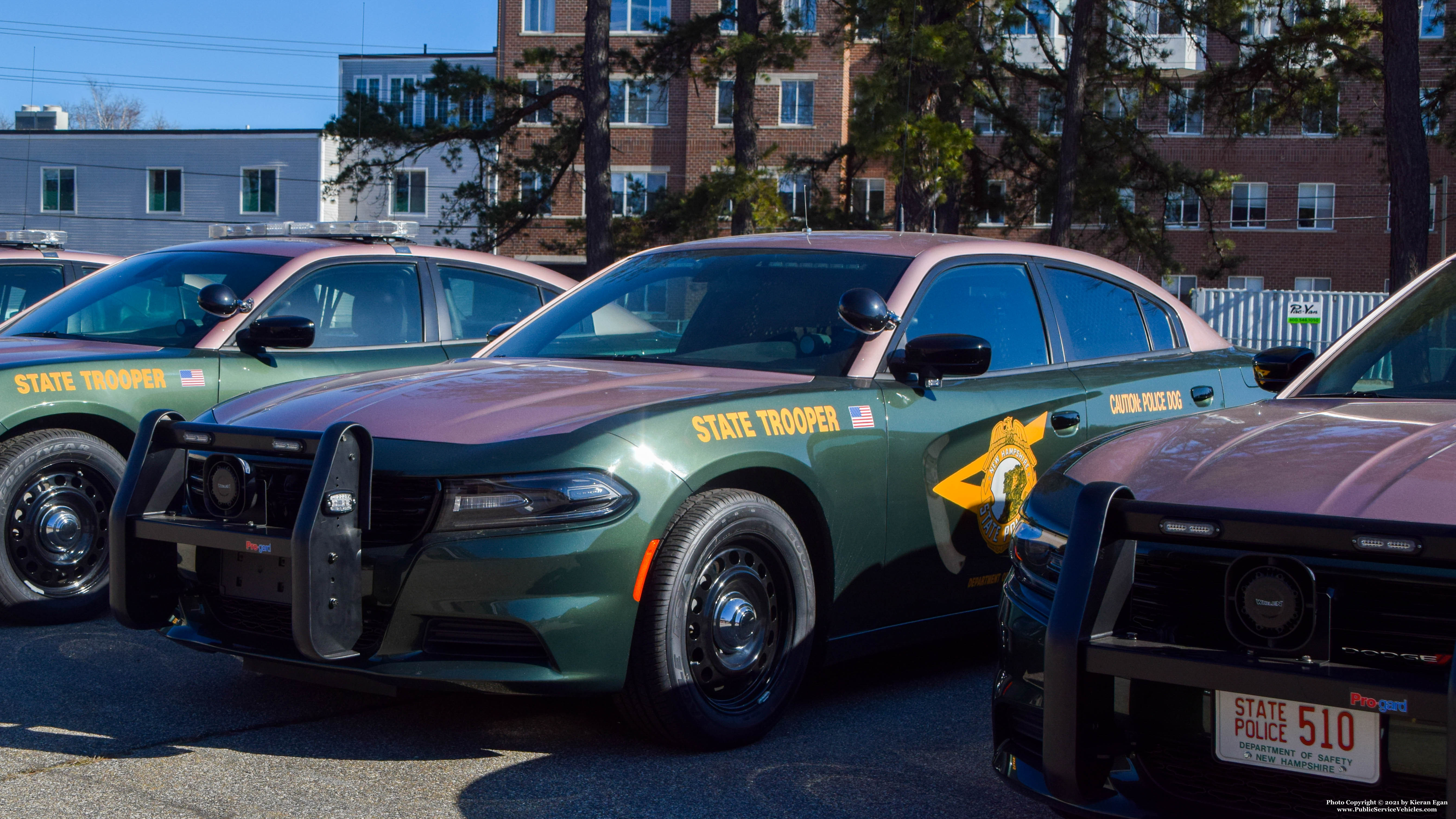 A photo  of New Hampshire State Police
            Cruiser 411, a 2020 Dodge Charger             taken by Kieran Egan