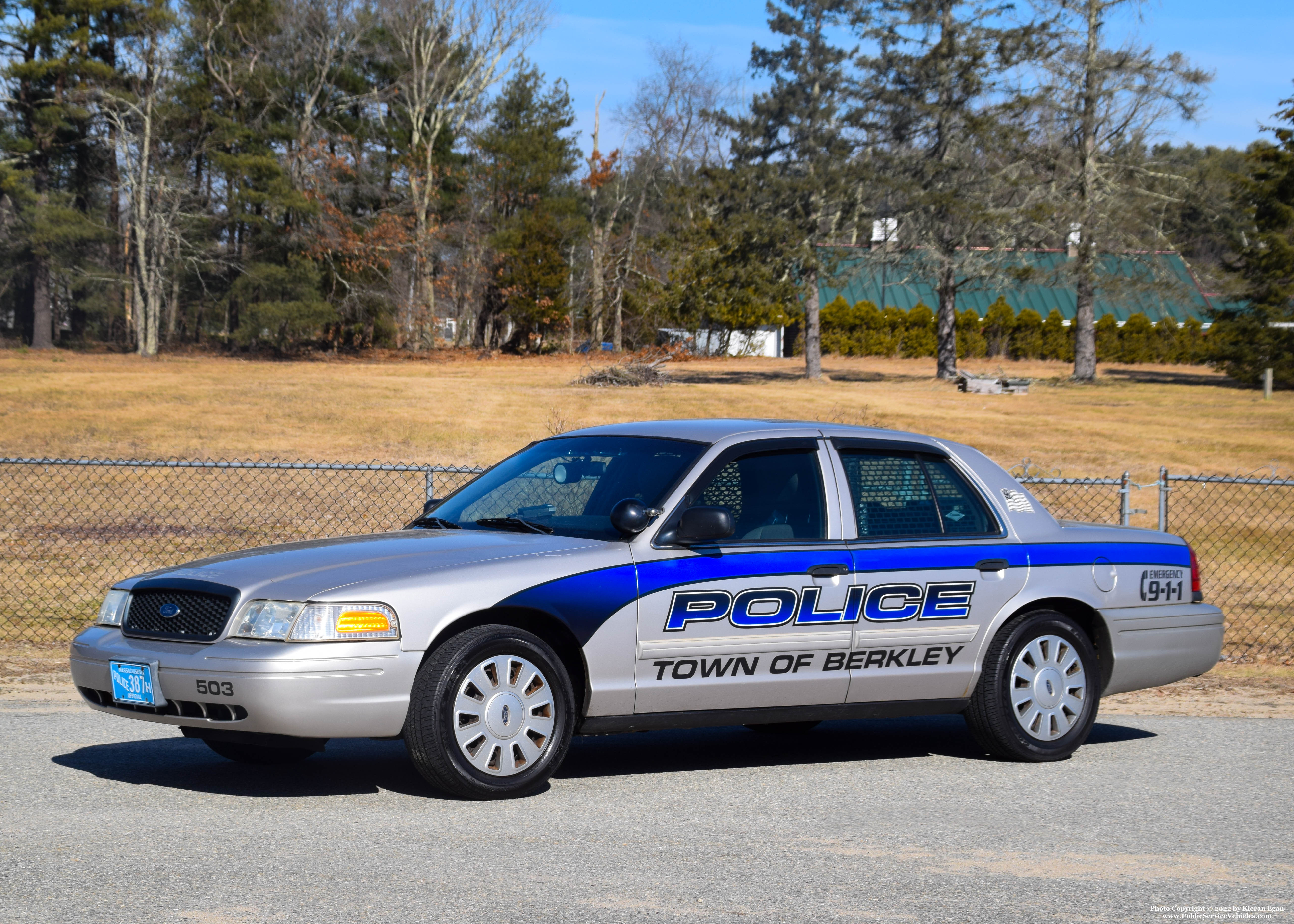 A photo  of Berkley Police
            Cruiser 503, a 2011 Ford Crown Victoria Police Interceptor             taken by Kieran Egan