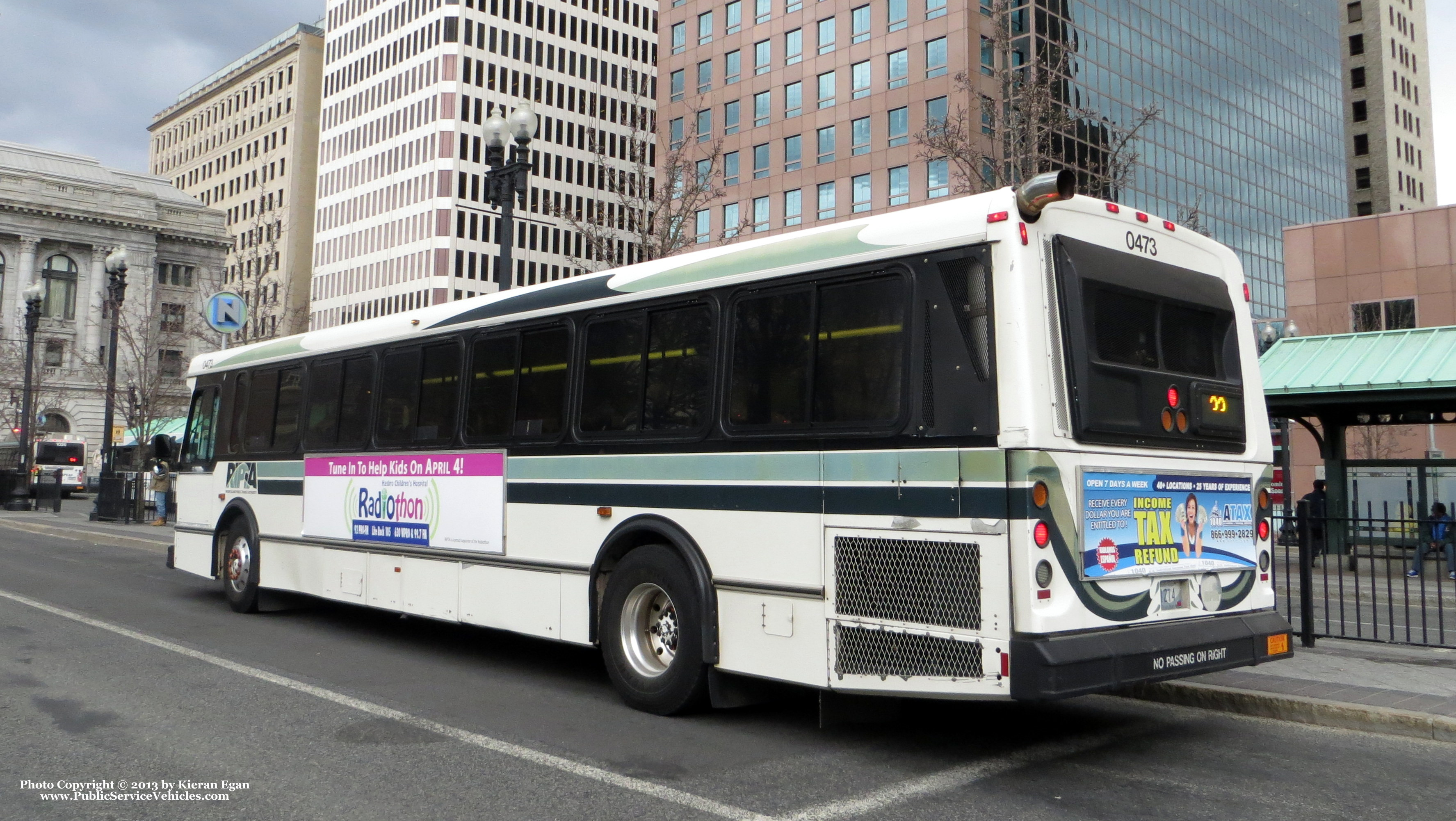 A photo  of Rhode Island Public Transit Authority
            Bus 0473, a 2004 Orion V 05.501             taken by Kieran Egan