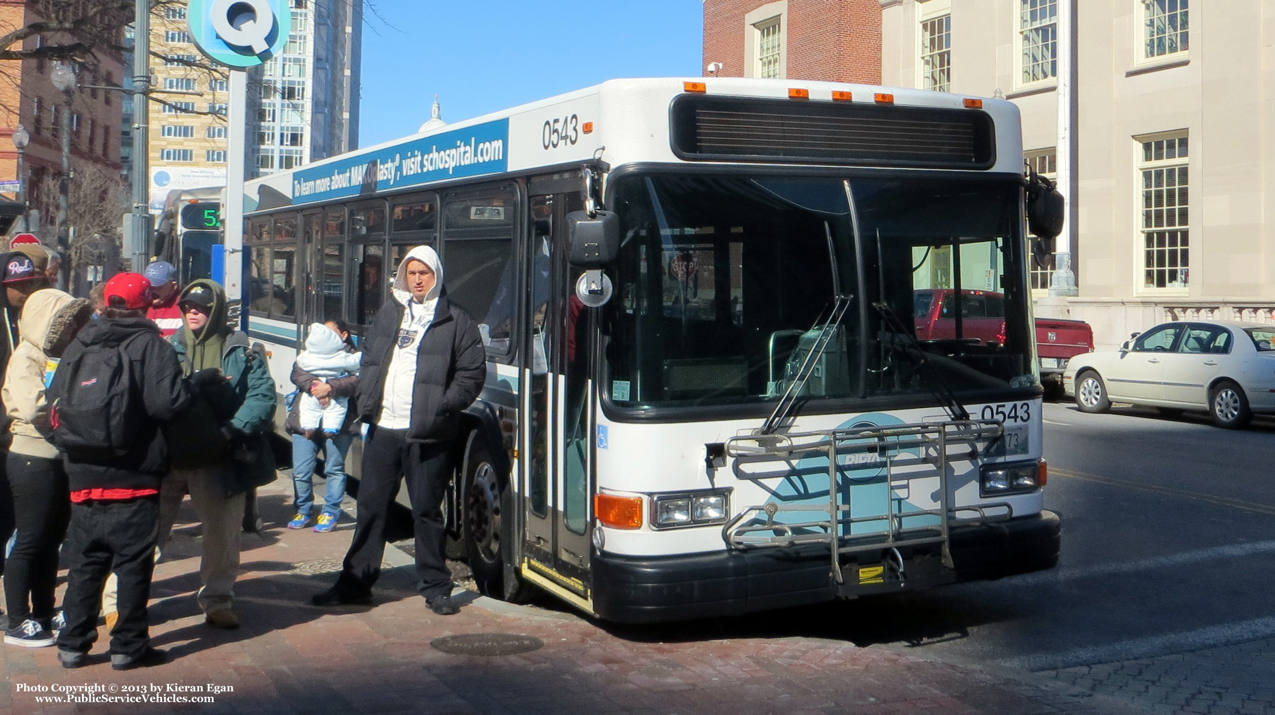 A photo  of Rhode Island Public Transit Authority
            Bus 0543, a 2005 Gillig Low Floor             taken by Kieran Egan