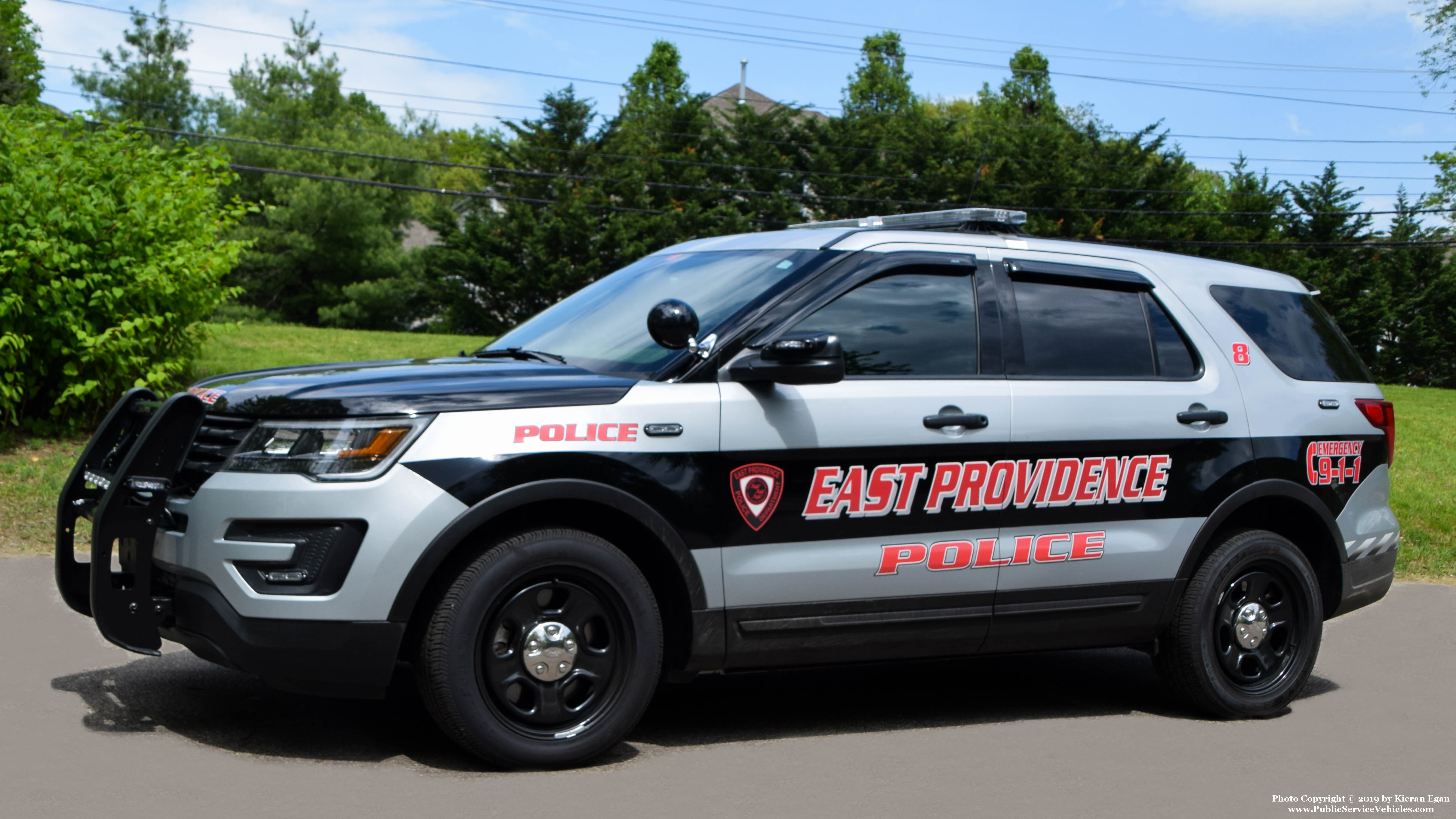 A photo  of East Providence Police
            Car 8, a 2019 Ford Police Interceptor Utility             taken by Kieran Egan