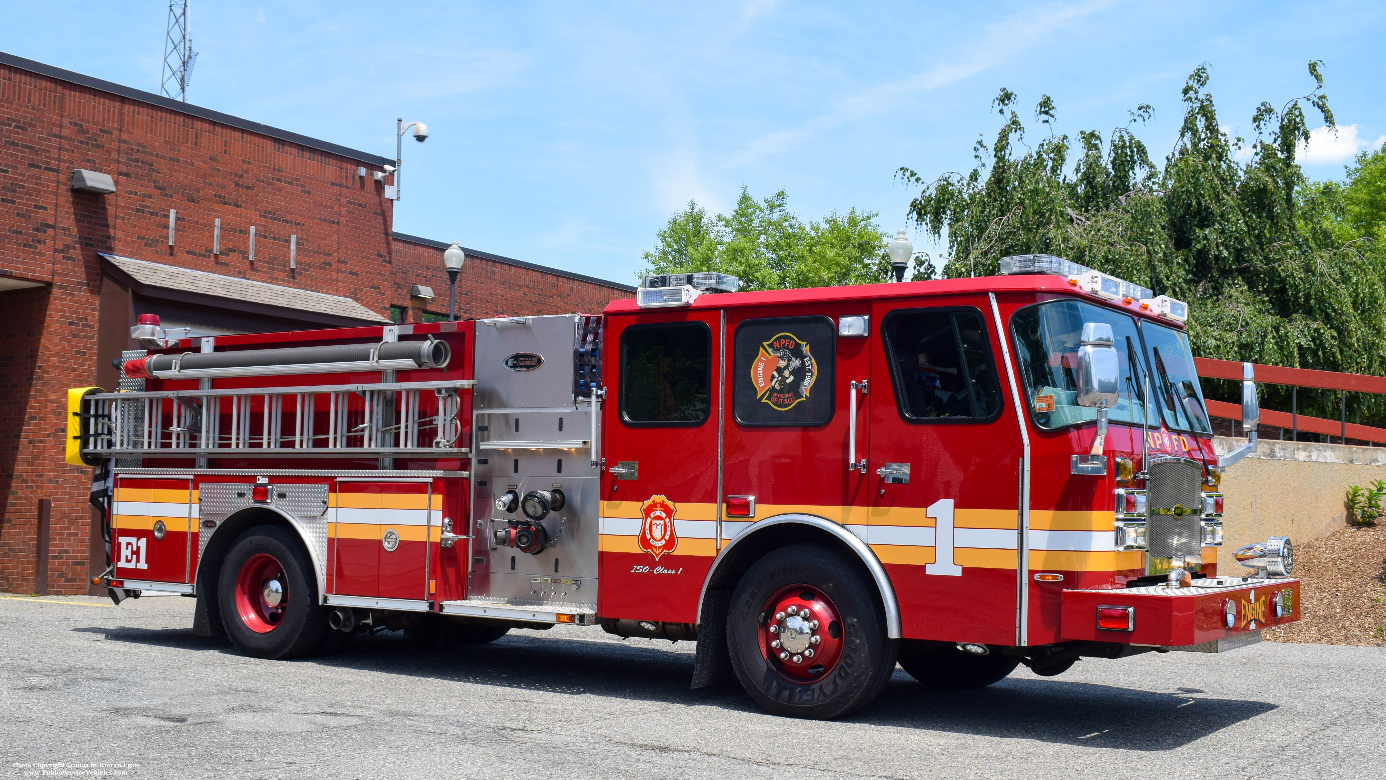 A photo  of North Providence Fire
            Engine 1, a 2014 E-One Typhoon             taken by Kieran Egan