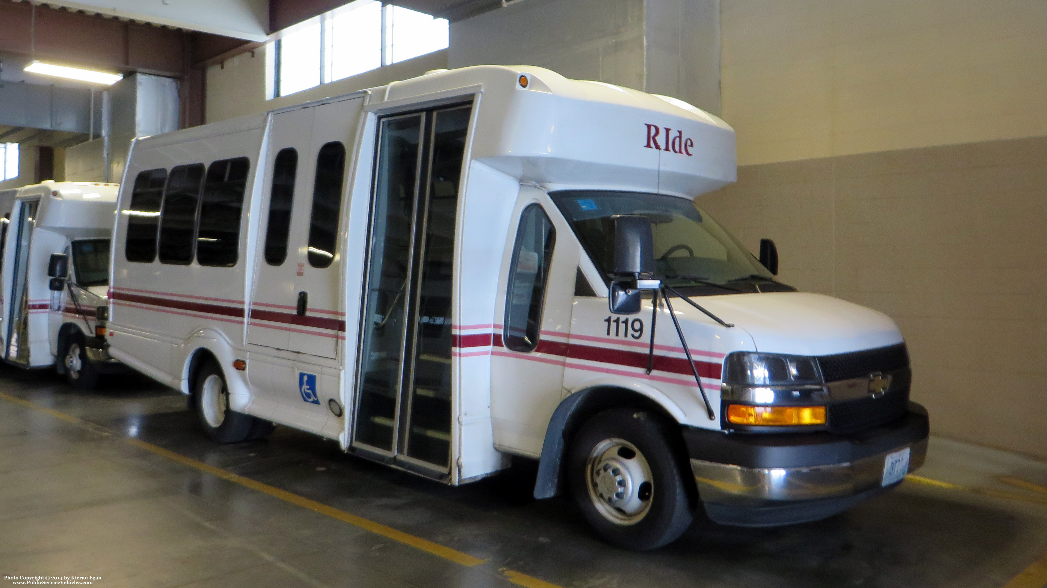 A photo  of Rhode Island Public Transit Authority
            Paratransit Bus 21119, a 2011 Chevrolet 4500 Bus             taken by Kieran Egan