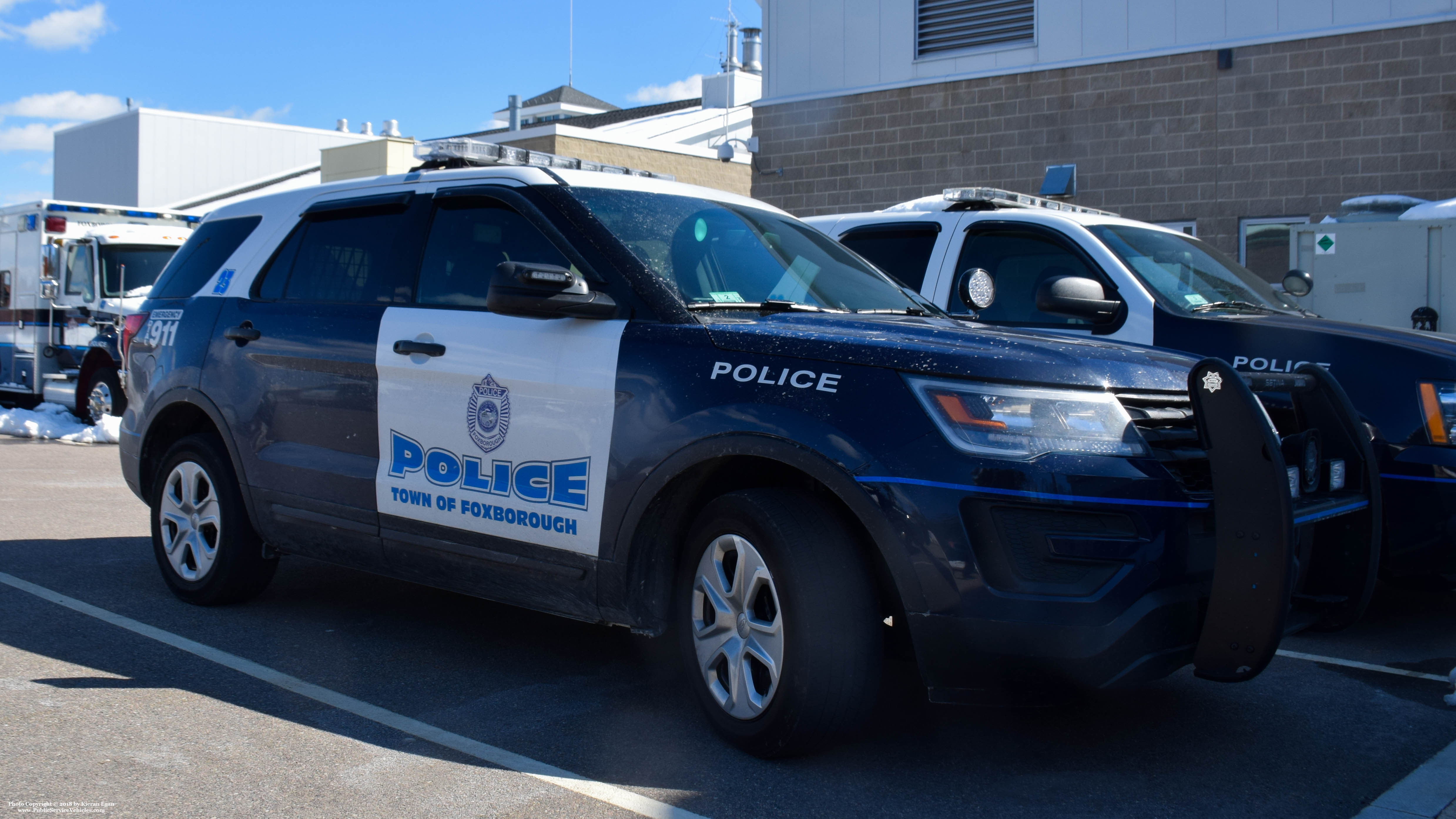 A photo  of Foxborough Police
            Cruiser 23, a 2017 Ford Police Interceptor Utility             taken by Kieran Egan