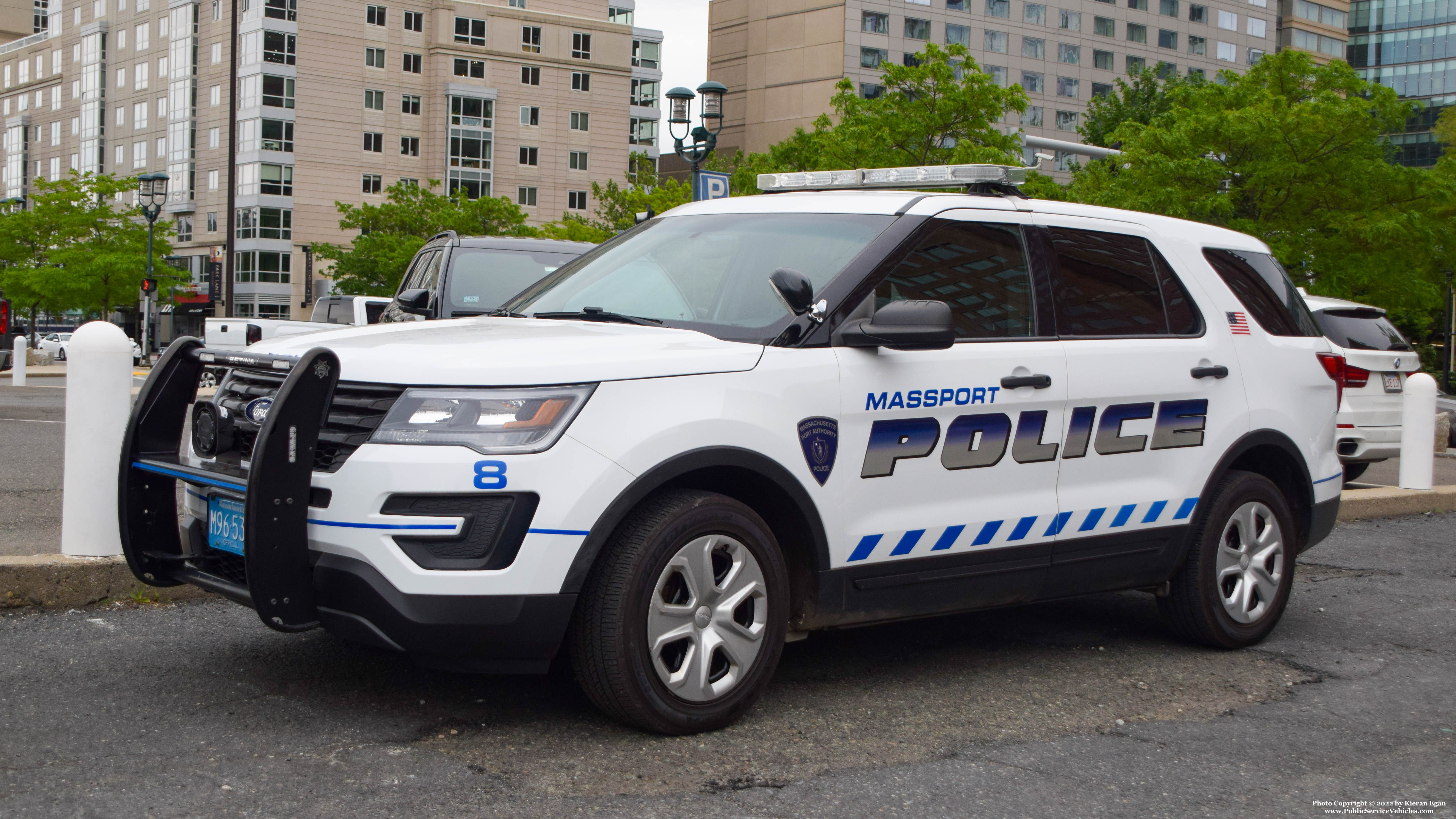 A photo  of Massport Police
            Car 8, a 2017 Ford Police Interceptor Utility             taken by Kieran Egan
