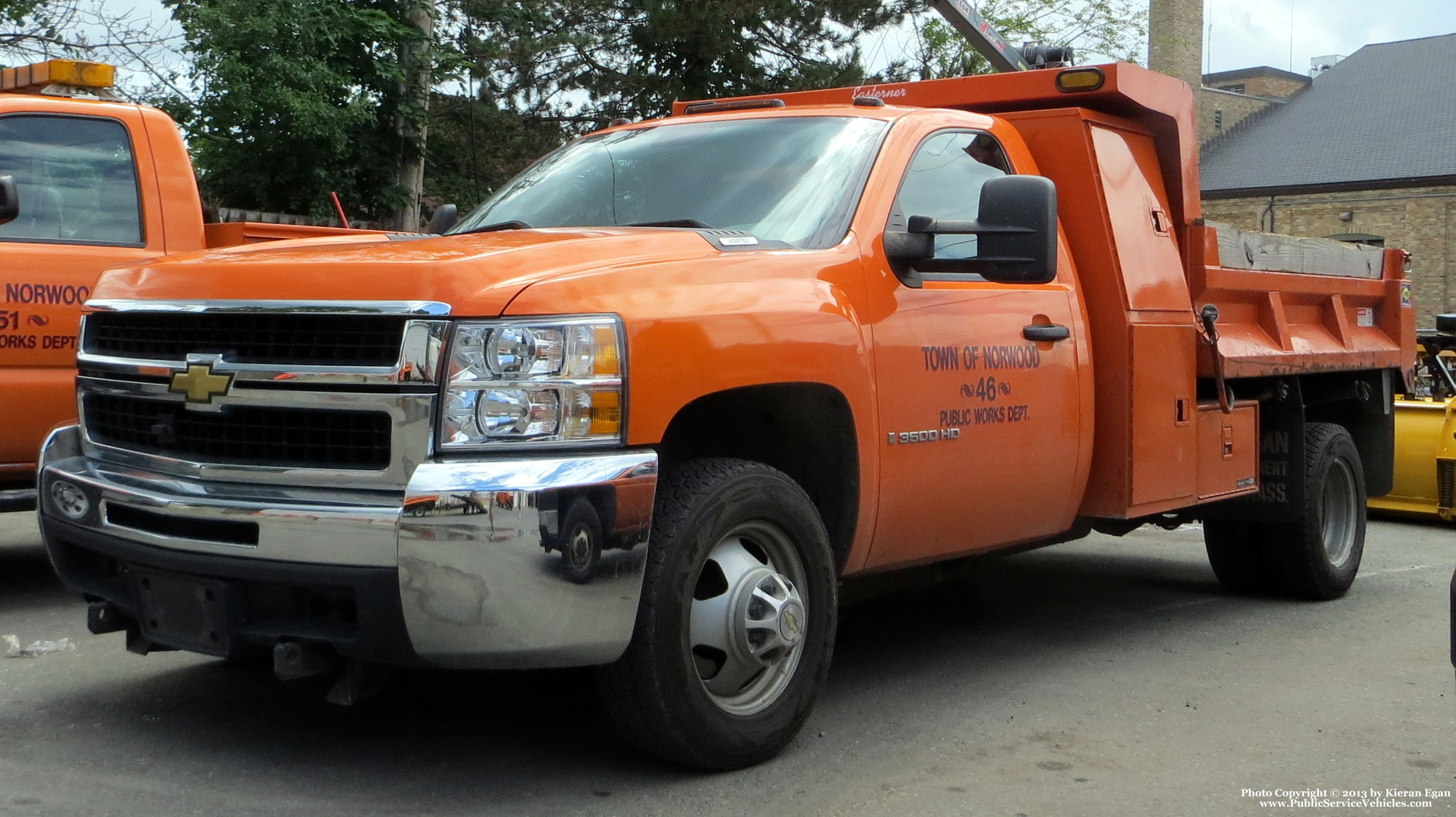 A photo  of Norwood Public Works
            Truck 46, a 2007-2012 Chevrolet 3500HD/JC Madigan Easterner Dump Body             taken by Kieran Egan