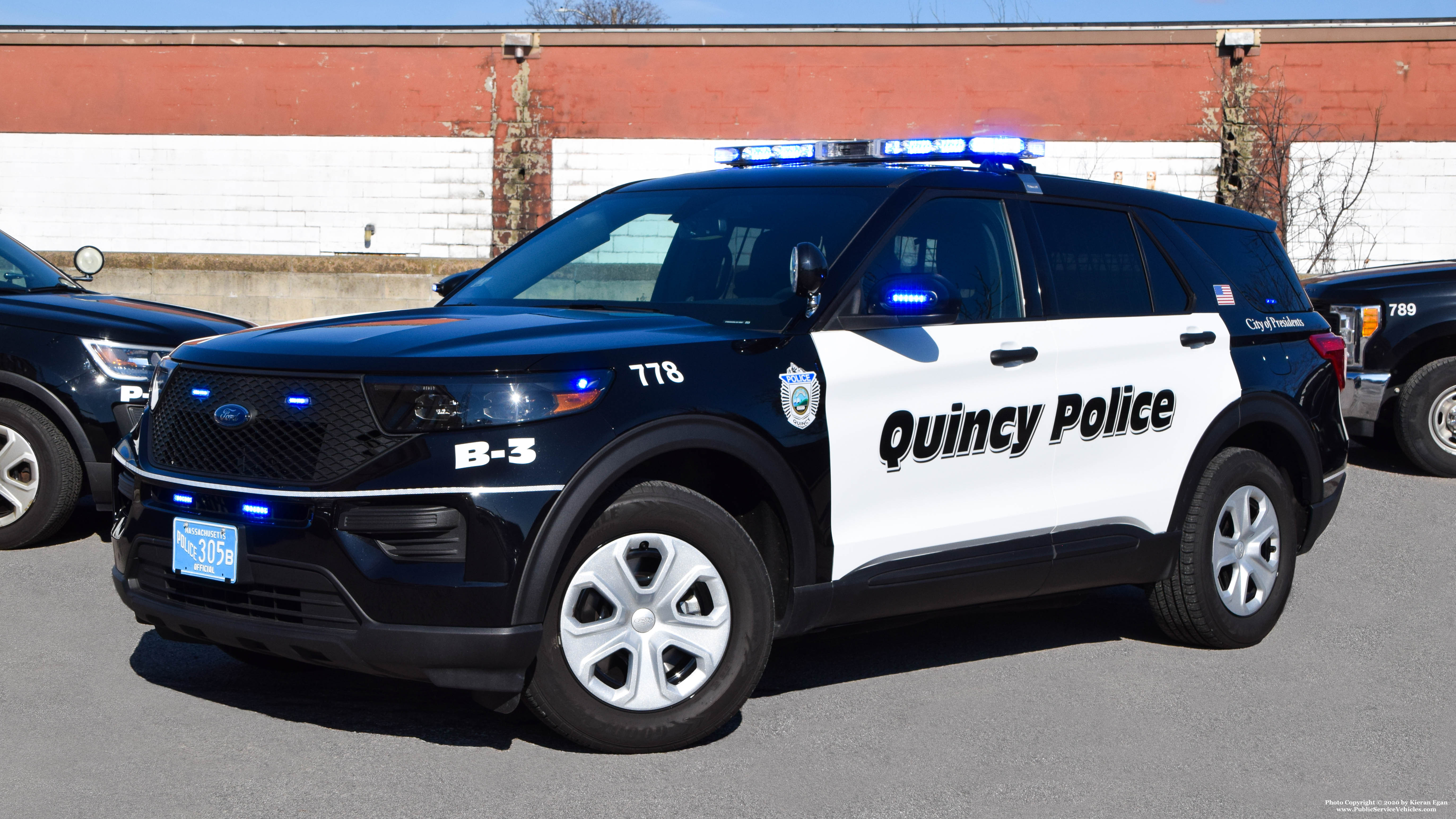 A photo  of Quincy Police
            Cruiser 778, a 2020 Ford Police Interceptor Utility             taken by Kieran Egan