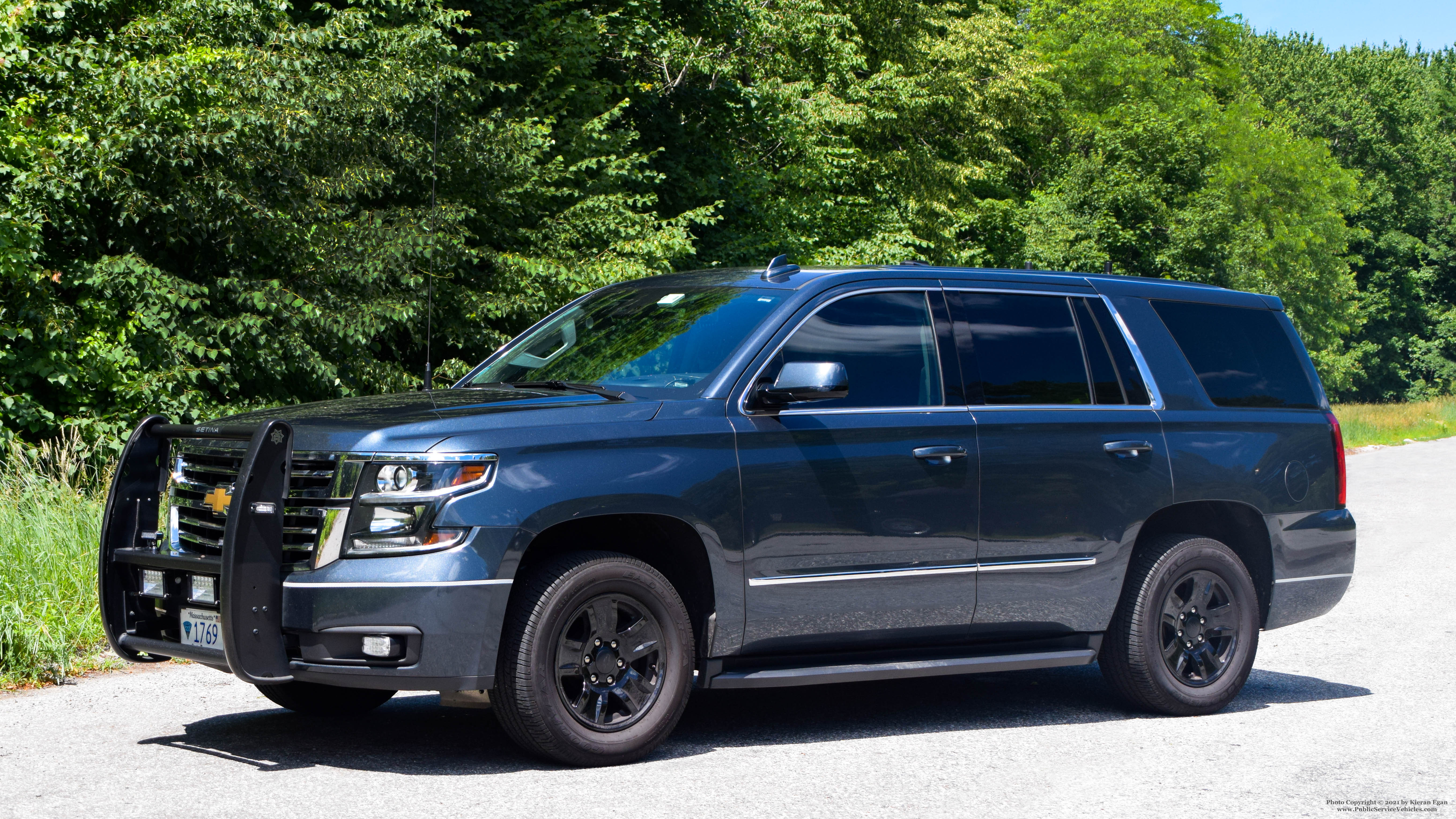 A photo  of Massachusetts State Police
            Cruiser 1769, a 2020 Chevrolet Tahoe             taken by Kieran Egan
