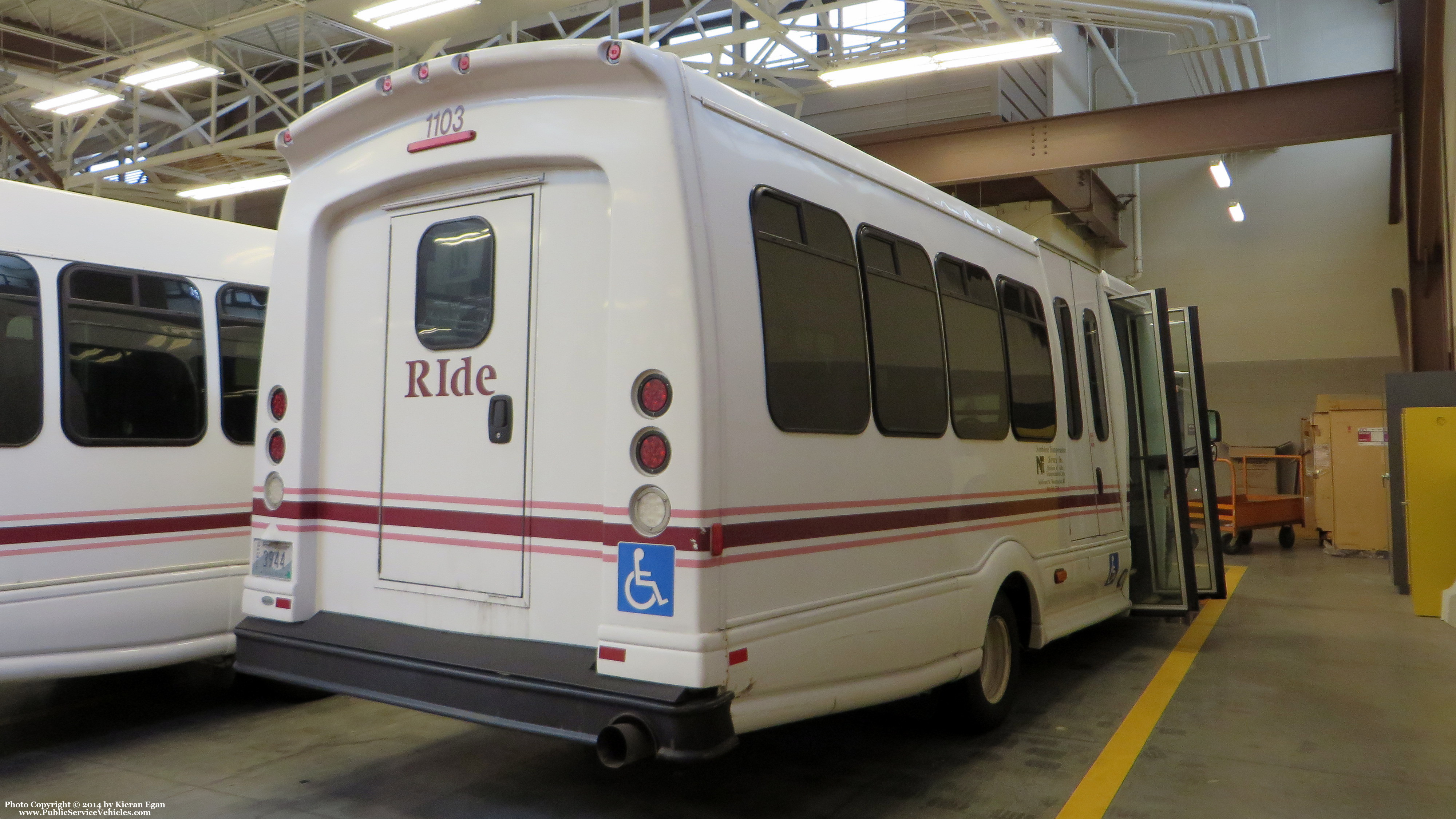 A photo  of Rhode Island Public Transit Authority
            Paratransit Bus 21103, a 2011 Chevrolet 4500 Bus             taken by Kieran Egan