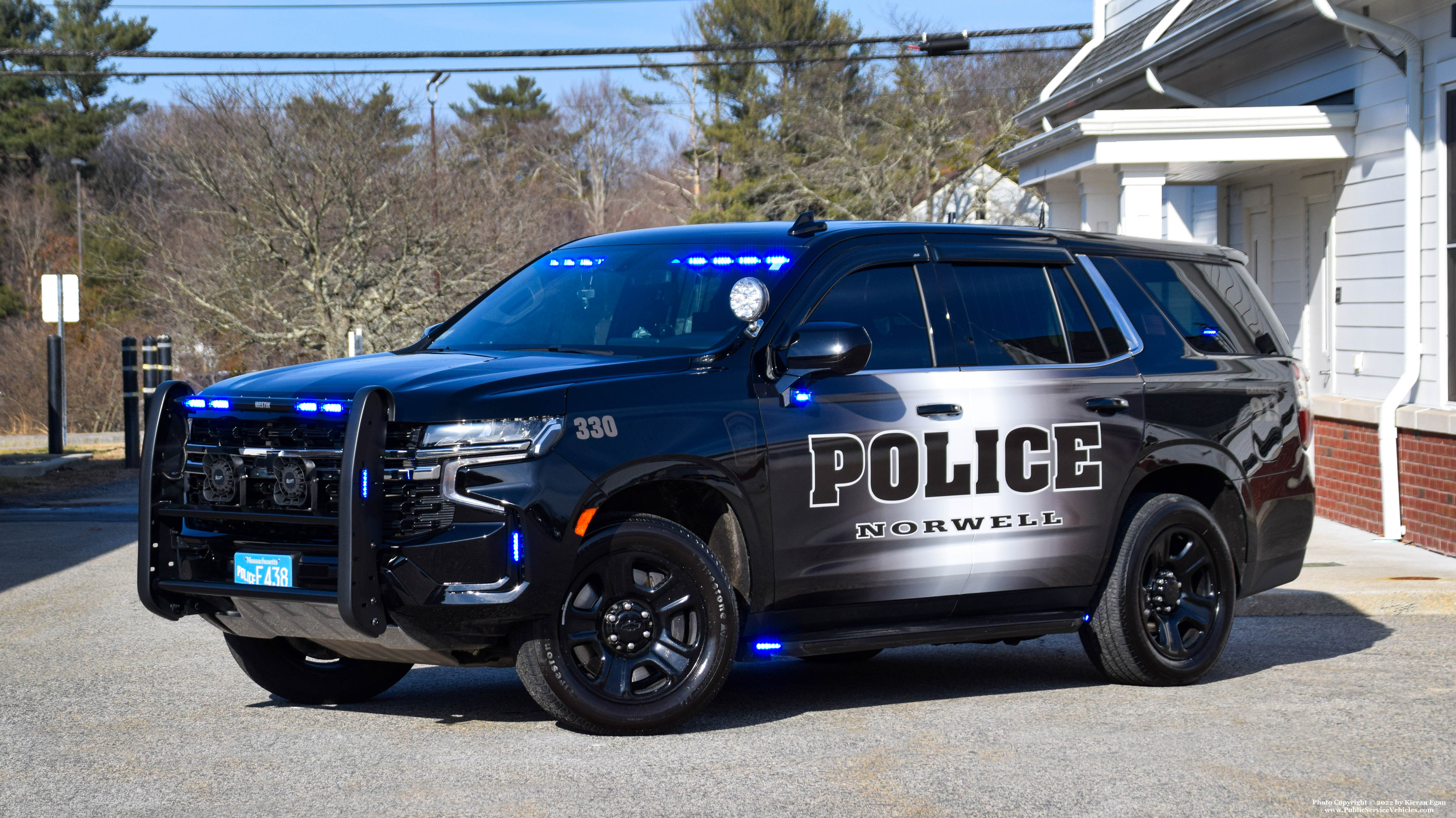 A photo  of Norwell Police
            Cruiser 330, a 2021 Chevrolet Tahoe             taken by Kieran Egan