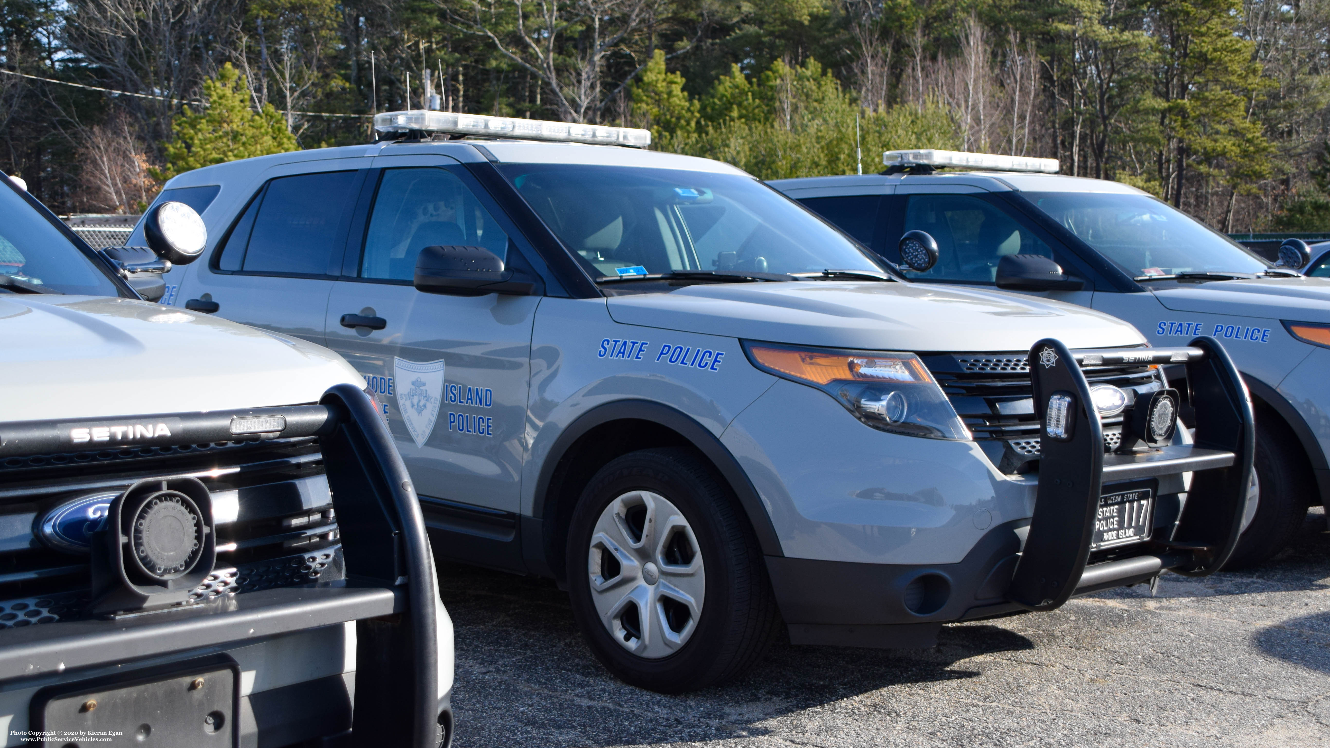 A photo  of Rhode Island State Police
            Cruiser 117, a 2013-2015 Ford Police Interceptor Utility             taken by Kieran Egan