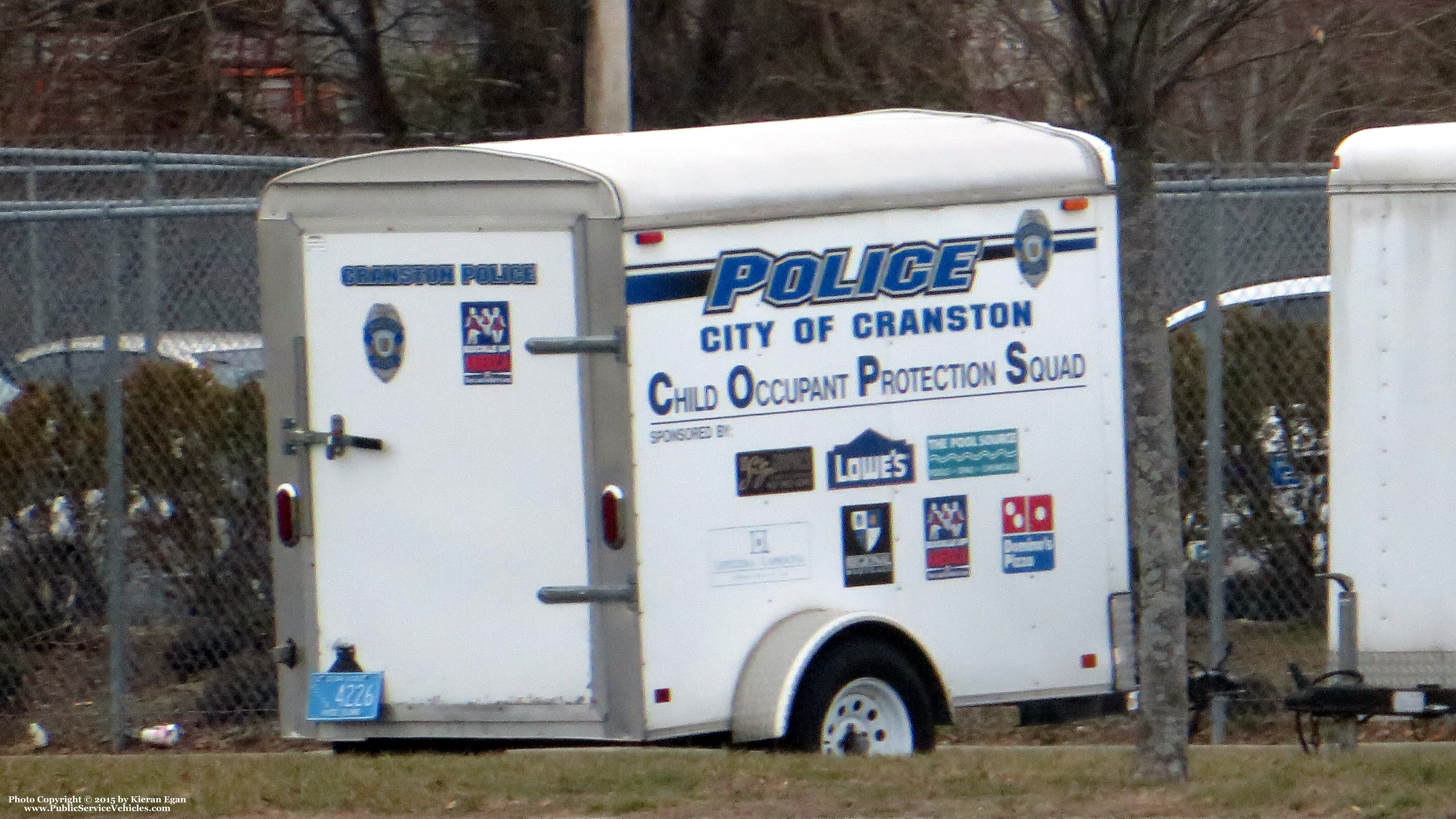 A photo  of Cranston Police
            Child Occupant Protection Squad Trailer, a 2000-2015 Trailer             taken by Kieran Egan