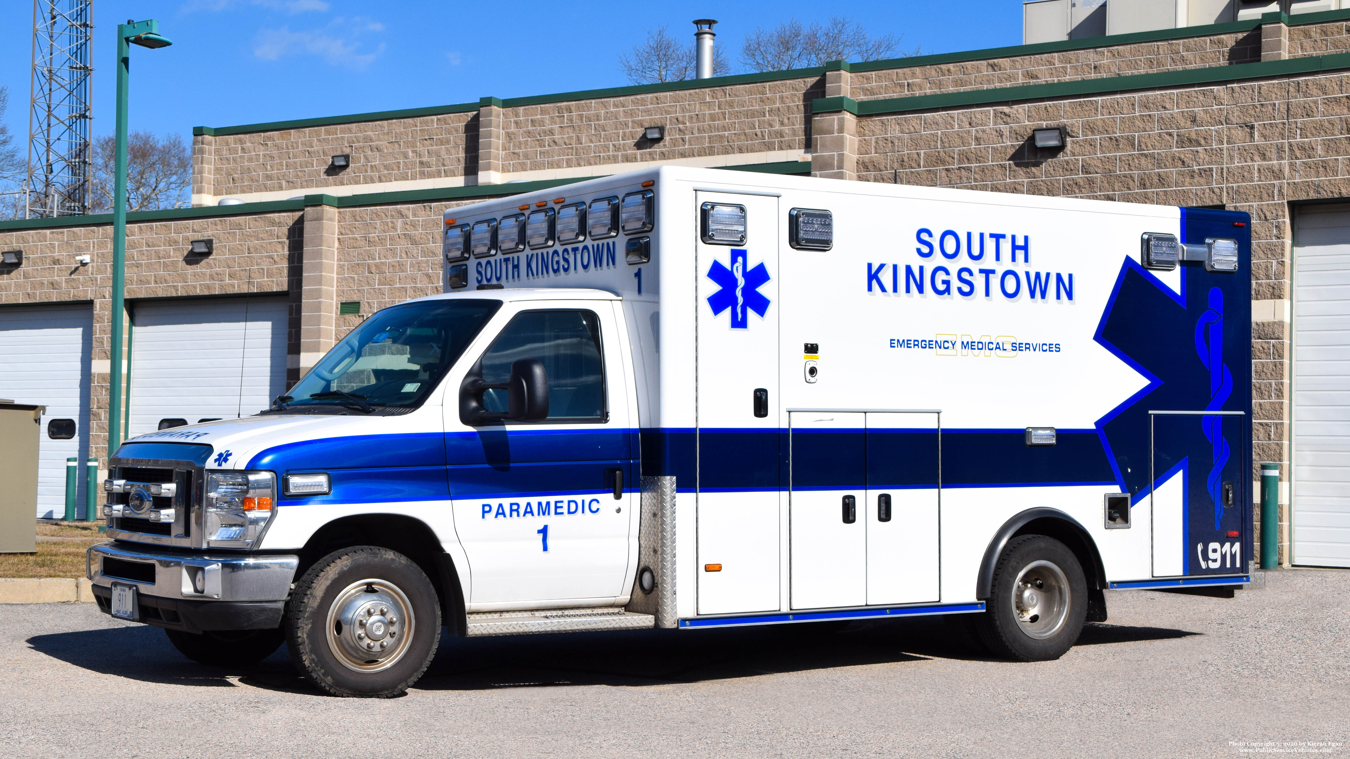 A photo  of South Kingstown EMS
            Paramedic 1, a 2016 Ford E-450             taken by Kieran Egan