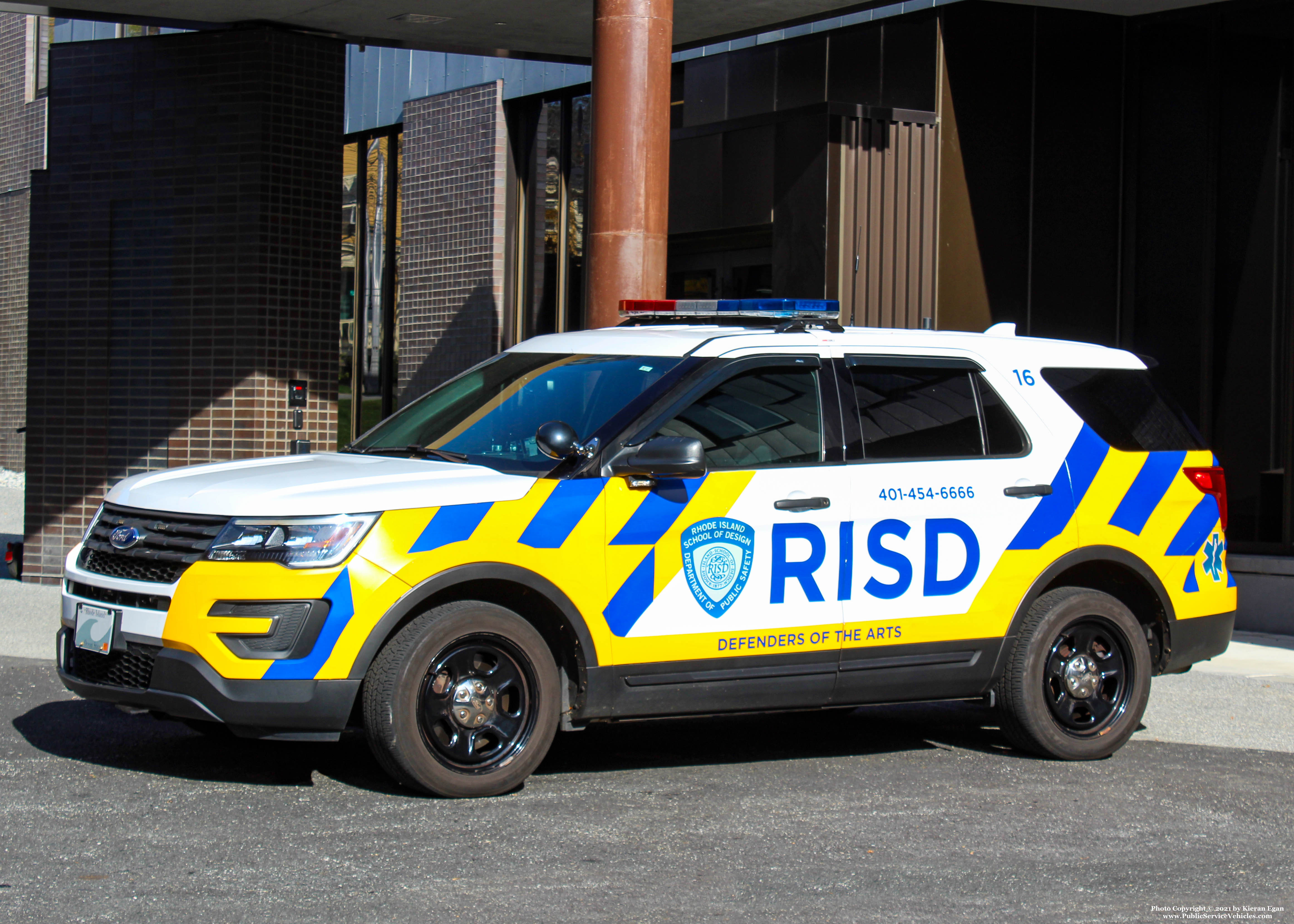 A photo  of Rhode Island School of Design Public Safety
            Car 16, a 2017 Ford Police Interceptor Utility             taken by Kieran Egan