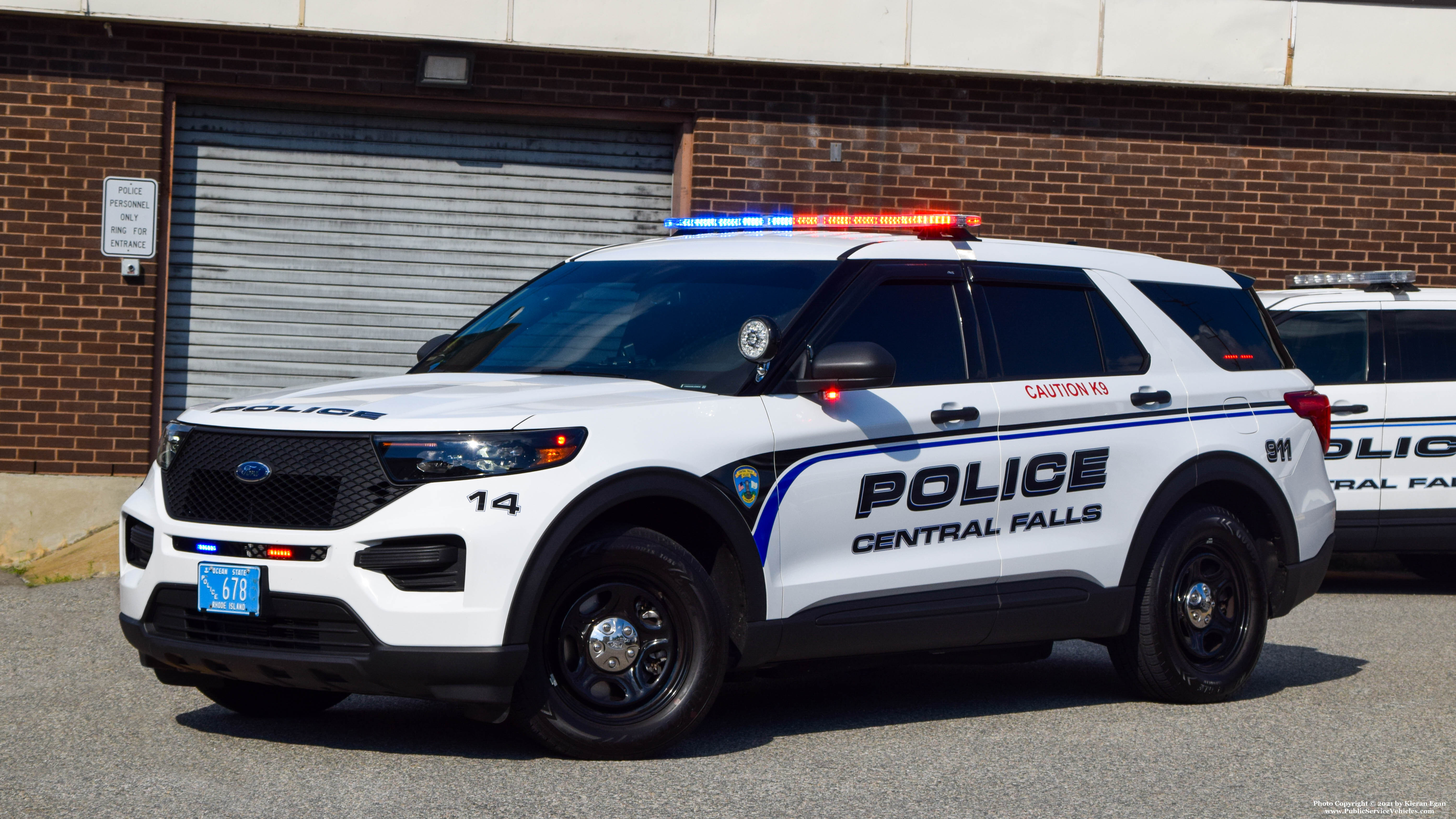 A photo  of Central Falls Police
            Car 14, a 2021 Ford Police Interceptor Utility             taken by Kieran Egan