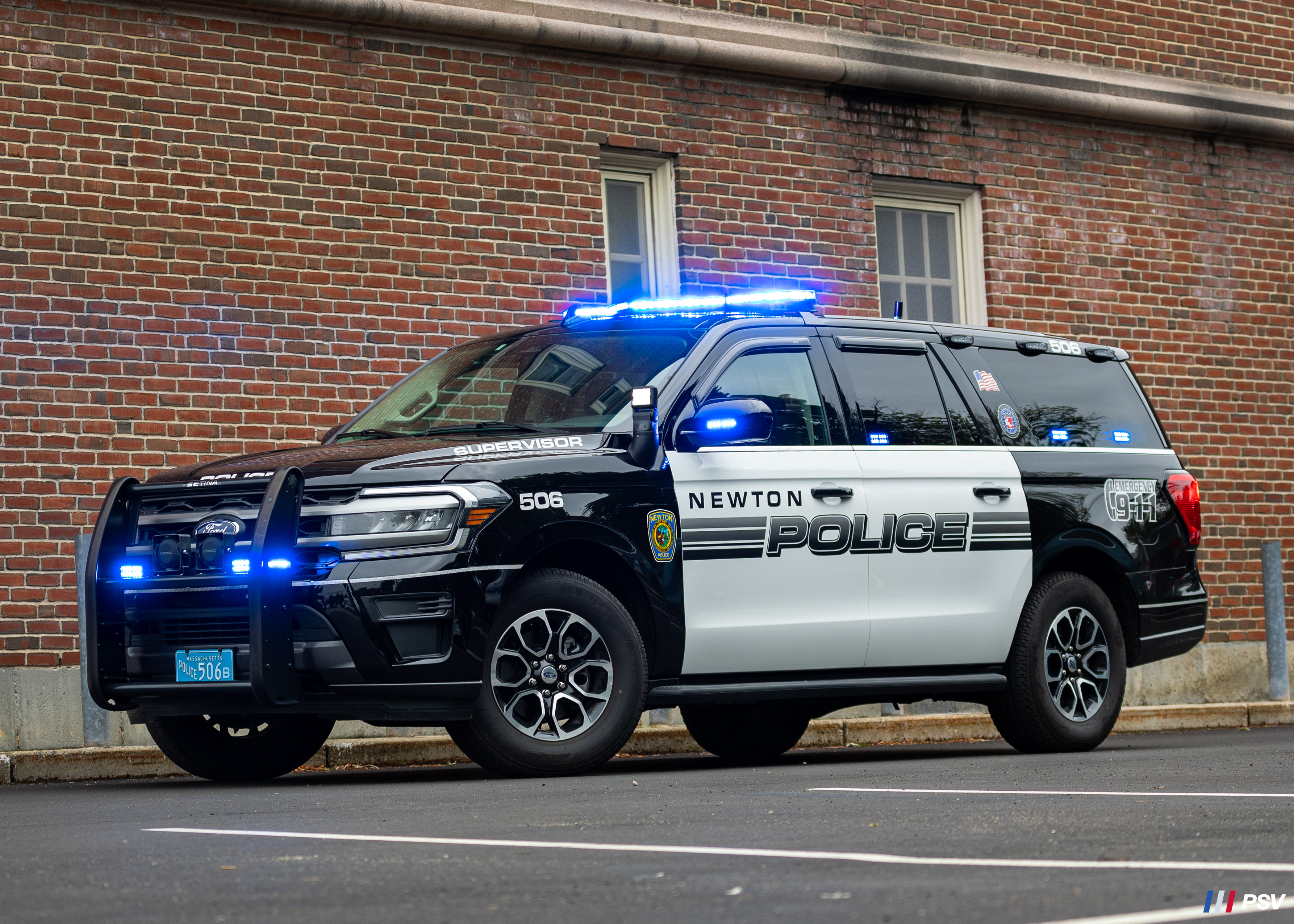 A photo  of Newton Police
            Cruiser 506, a 2023 Ford Expedition MAX             taken by Kieran Egan