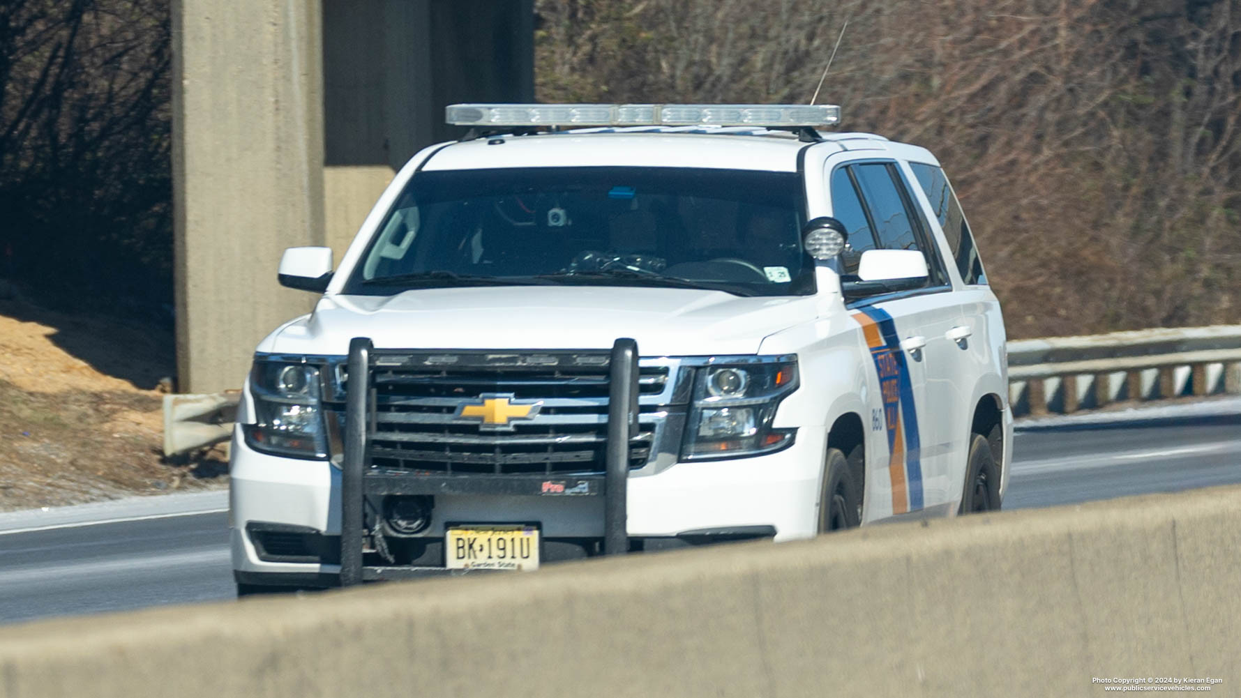 A photo  of New Jersey State Police
            Cruiser 860, a 2020 Chevrolet Tahoe             taken by Kieran Egan