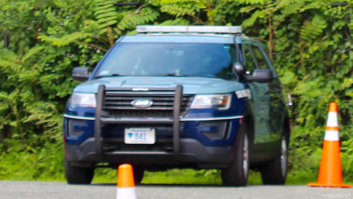 A photo  of Massachusetts State Police
            Cruiser 841, a 2018 Ford Police Interceptor Utility             taken by Kieran Egan